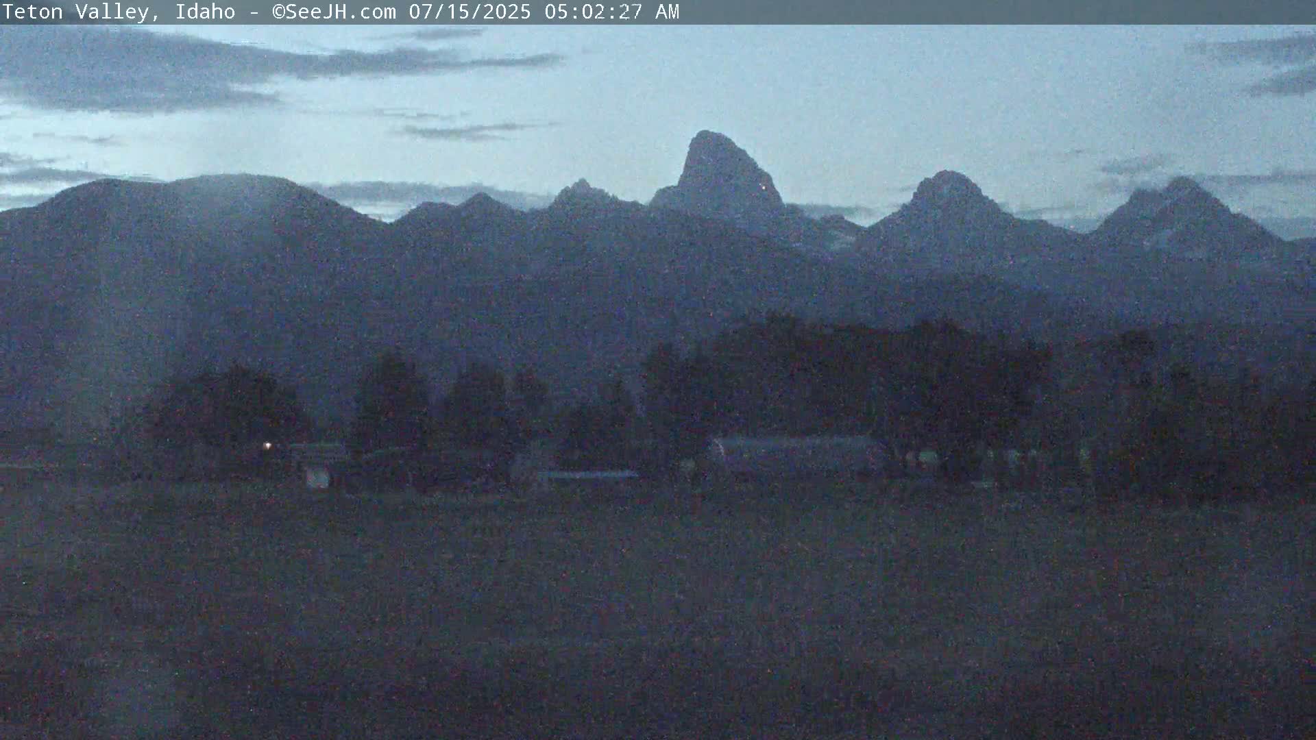 Grand Teton Mountains Peaks from Teton Valley Live Cam - Tetonia, Teton, Idaho, USA