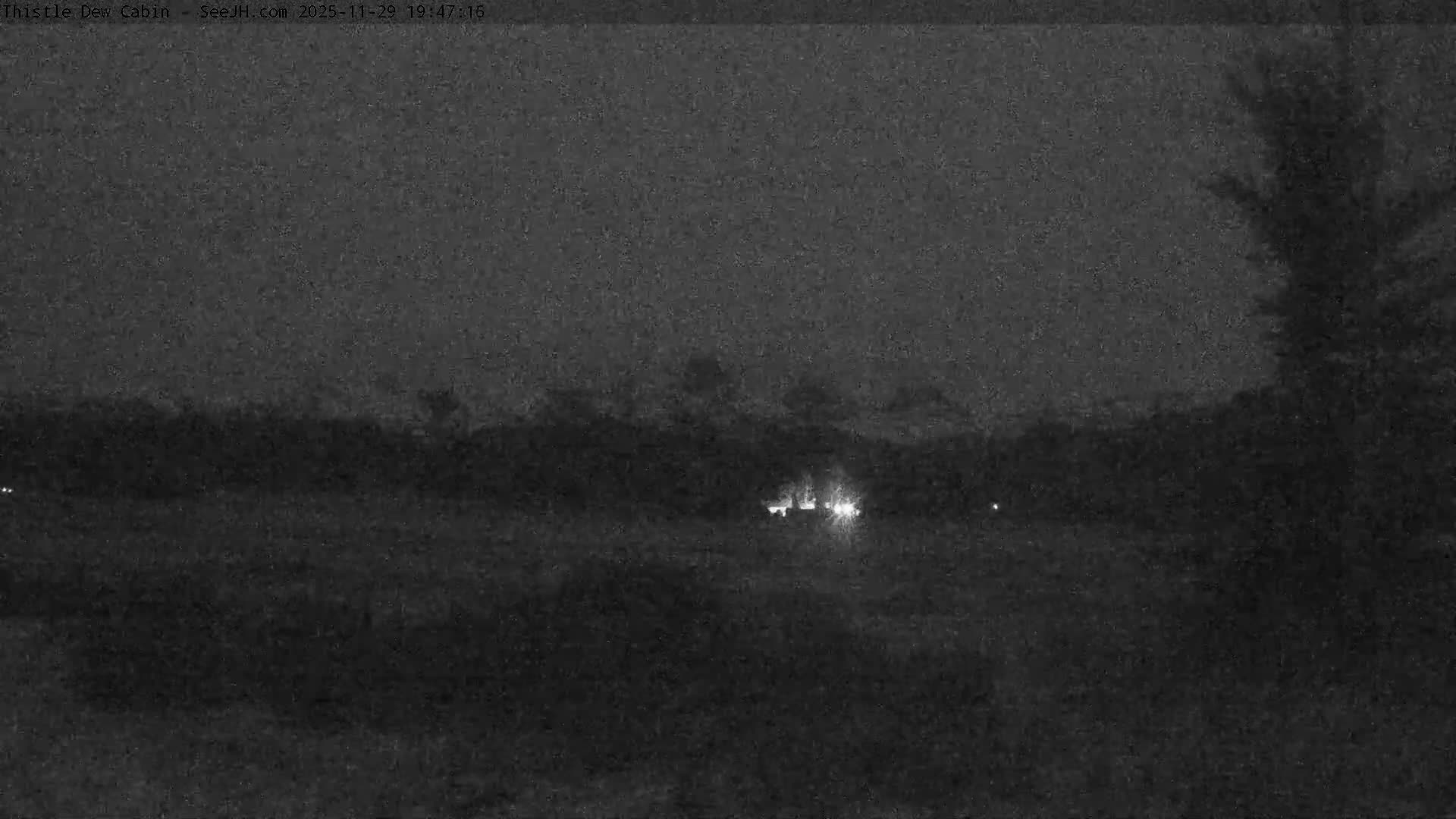 Grand Teton Mountains Peaks from Teton Valley Thistle Dew Cabin Live Cam - Tetonia, Teton, Idaho, USA