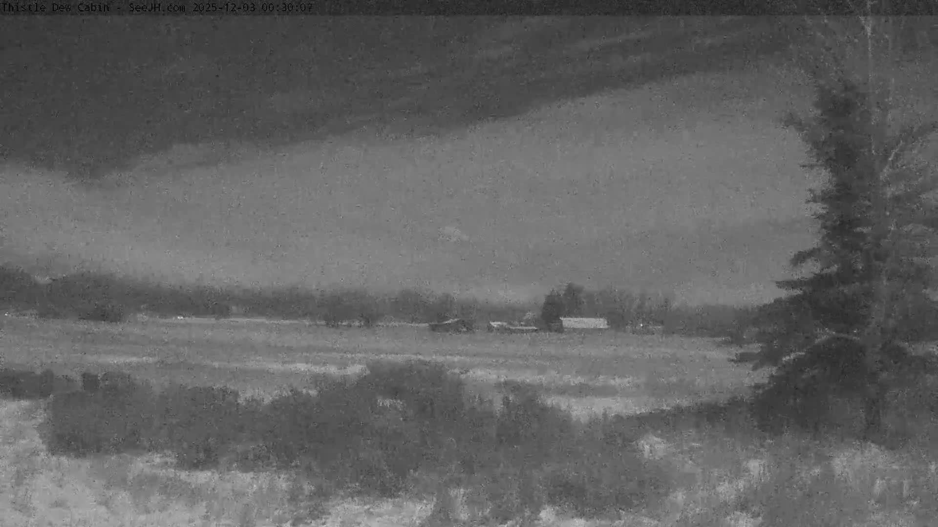 Grand Teton Mountains Peaks from Teton Valley Thistle Dew Cabin Live Cam - Tetonia, Teton, Idaho, USA