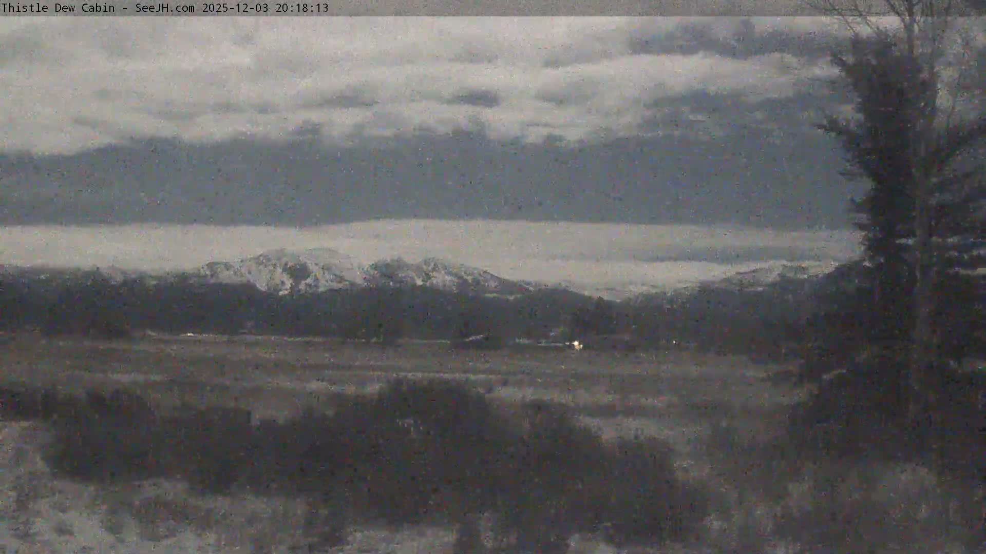 Grand Teton Mountains Peaks from Teton Valley Thistle Dew Cabin Live Cam - Tetonia, Teton, Idaho, USA