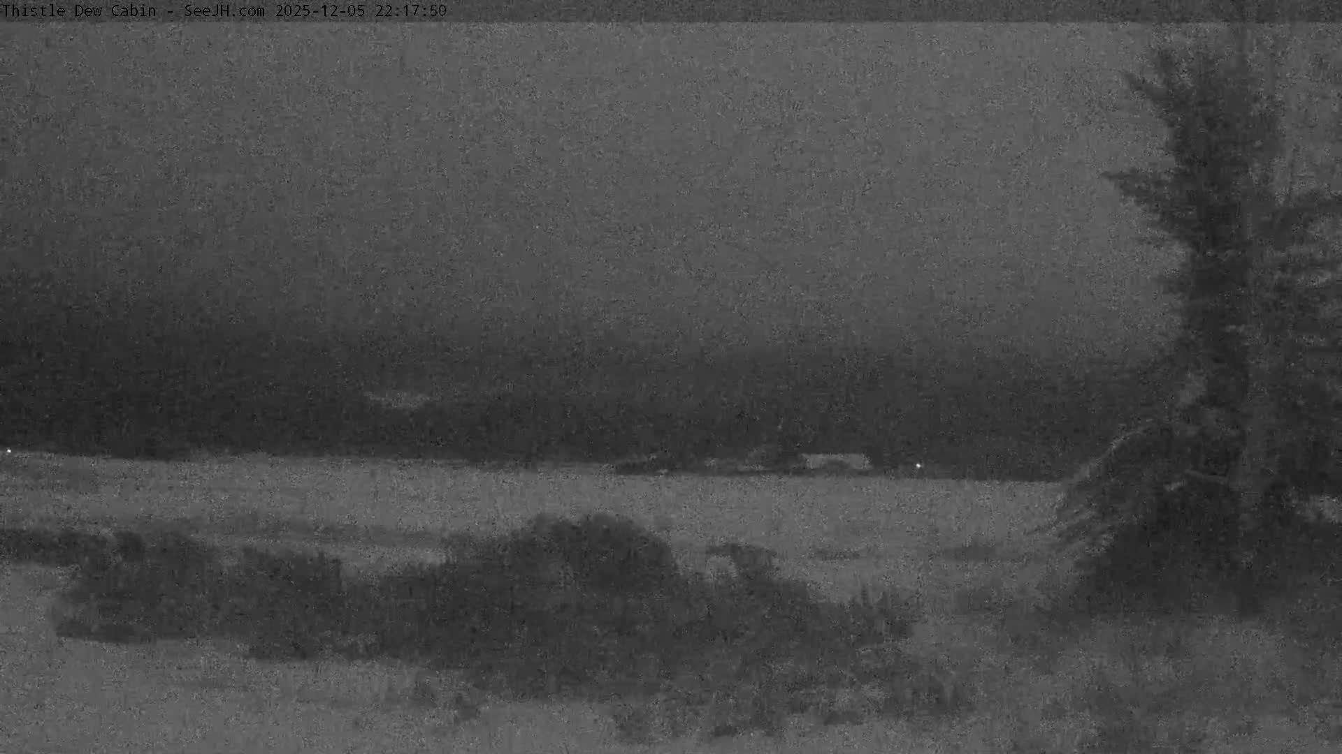 Grand Teton Mountains Peaks from Teton Valley Thistle Dew Cabin Live Cam - Tetonia, Teton, Idaho, USA