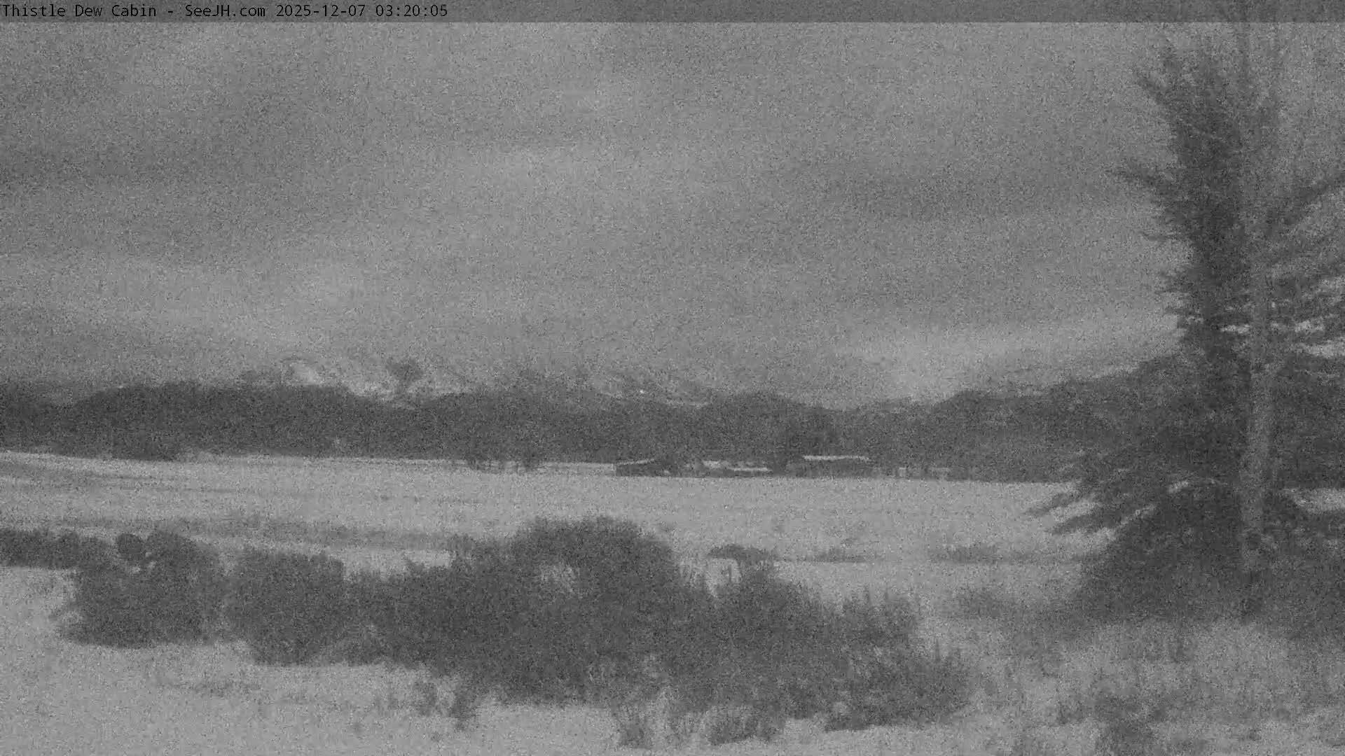 Grand Teton Mountains Peaks from Teton Valley Thistle Dew Cabin Live Cam - Tetonia, Teton, Idaho, USA