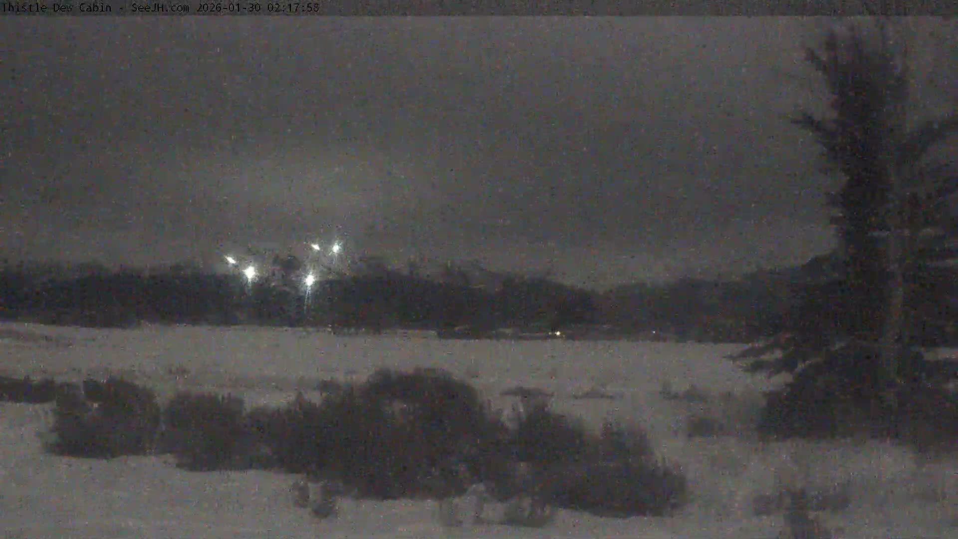 Grand Teton Mountains Peaks from Teton Valley Thistle Dew Cabin Live Cam - Tetonia, Teton, Idaho, USA