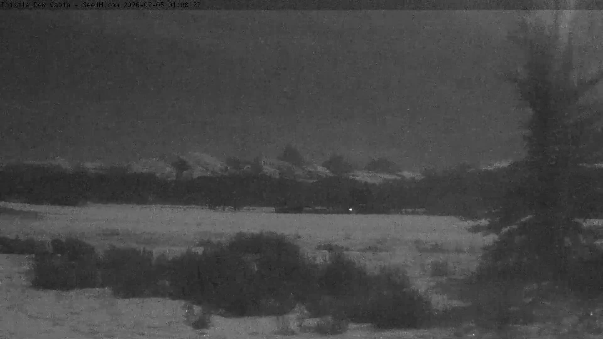 Grand Teton Mountains Peaks from Teton Valley Thistle Dew Cabin Live Cam - Tetonia, Teton, Idaho, USA