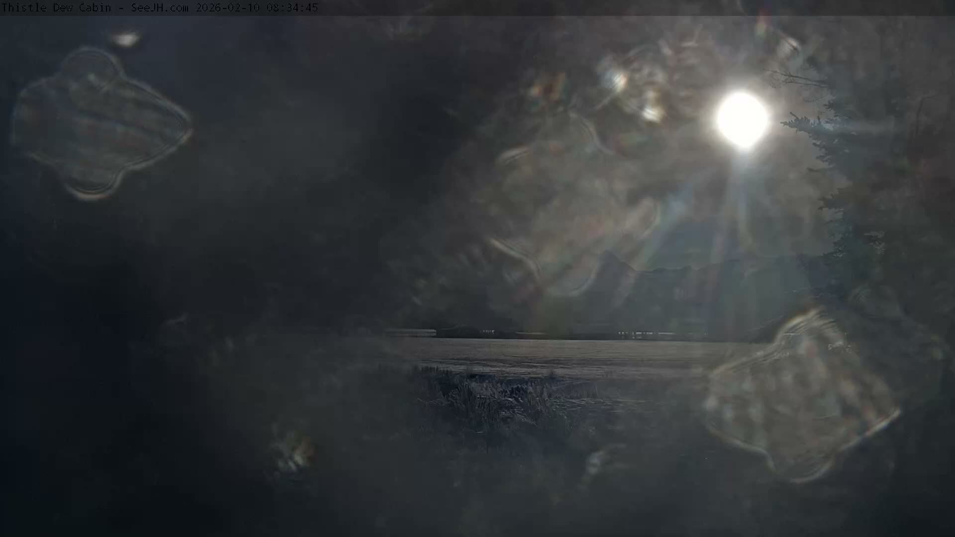 Grand Teton Mountains Peaks from Teton Valley Thistle Dew Cabin Live Cam - Tetonia, Teton, Idaho, USA