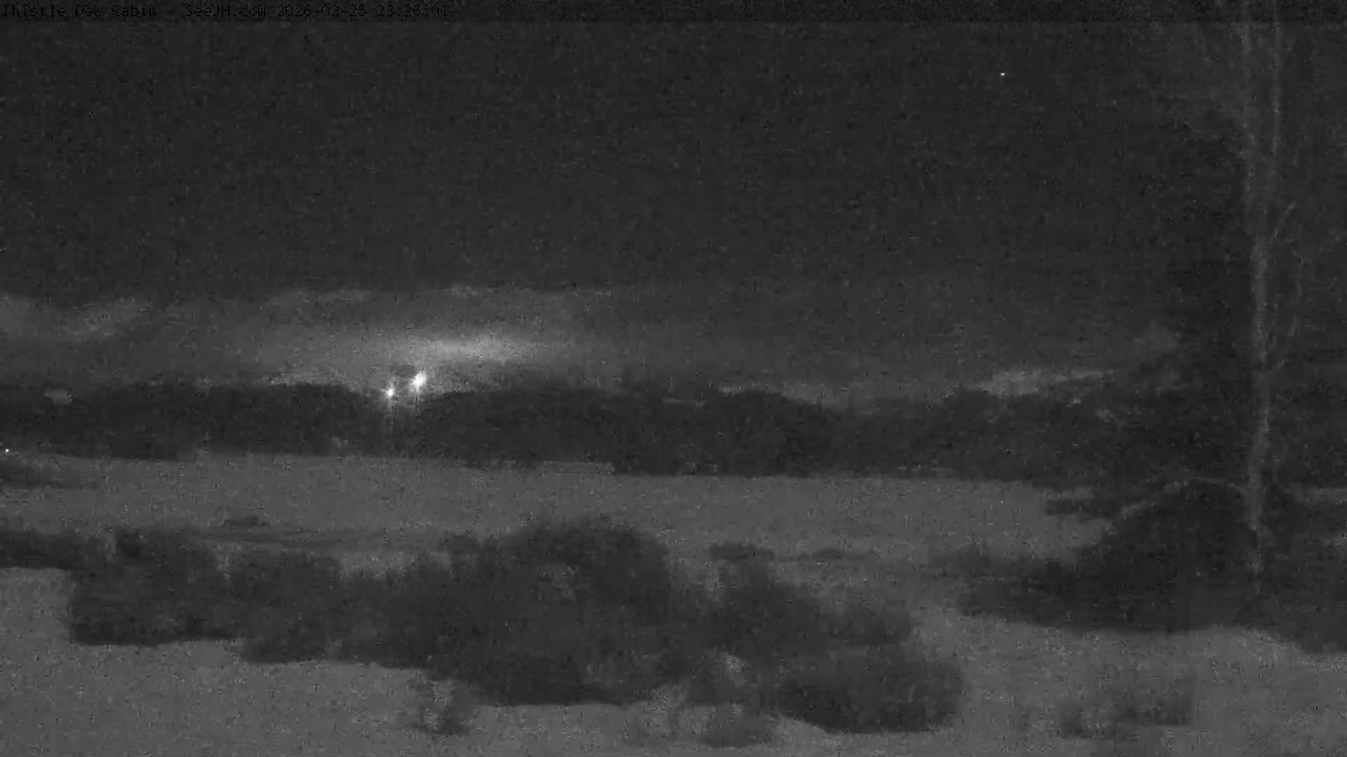 Grand Teton Mountains Peaks from Teton Valley Thistle Dew Cabin Live Cam - Tetonia, Teton, Idaho, USA