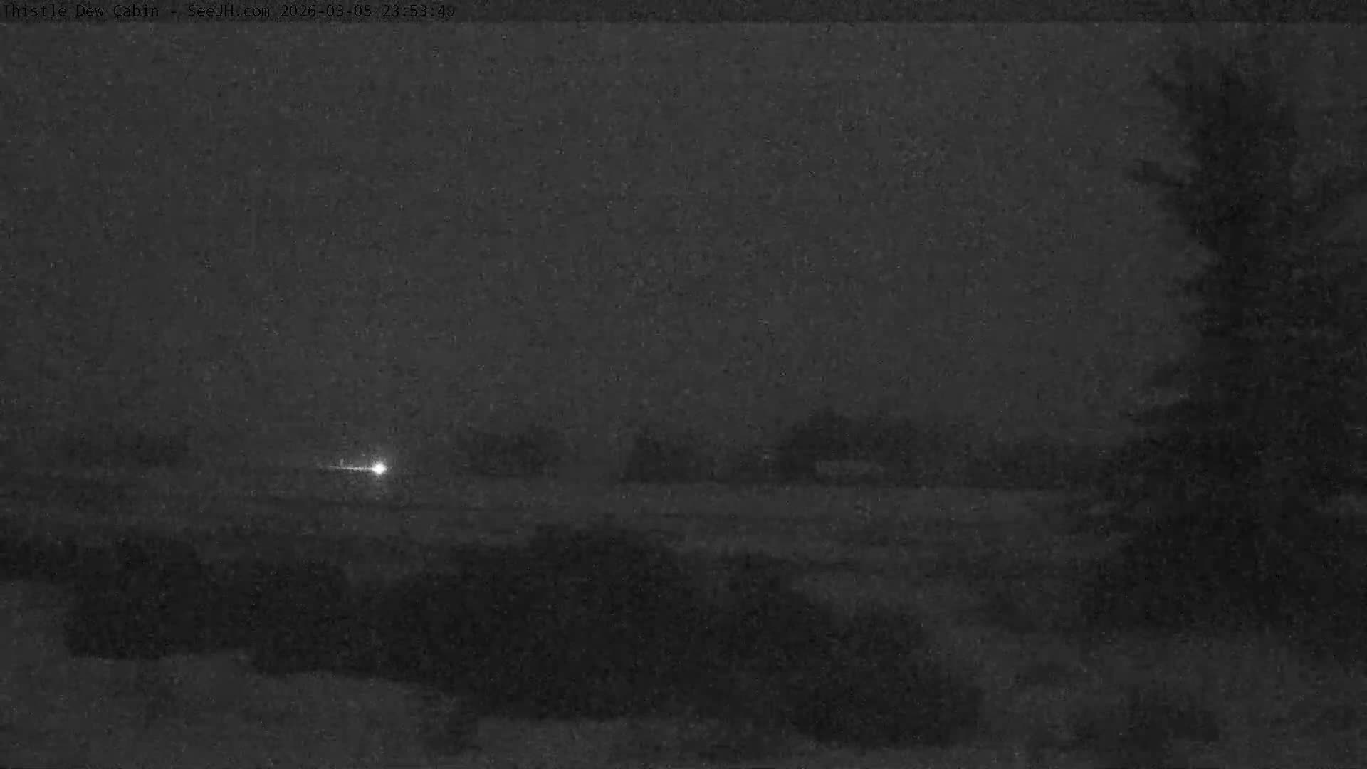 Grand Teton Mountains Peaks from Teton Valley Thistle Dew Cabin Live Cam - Tetonia, Teton, Idaho, USA