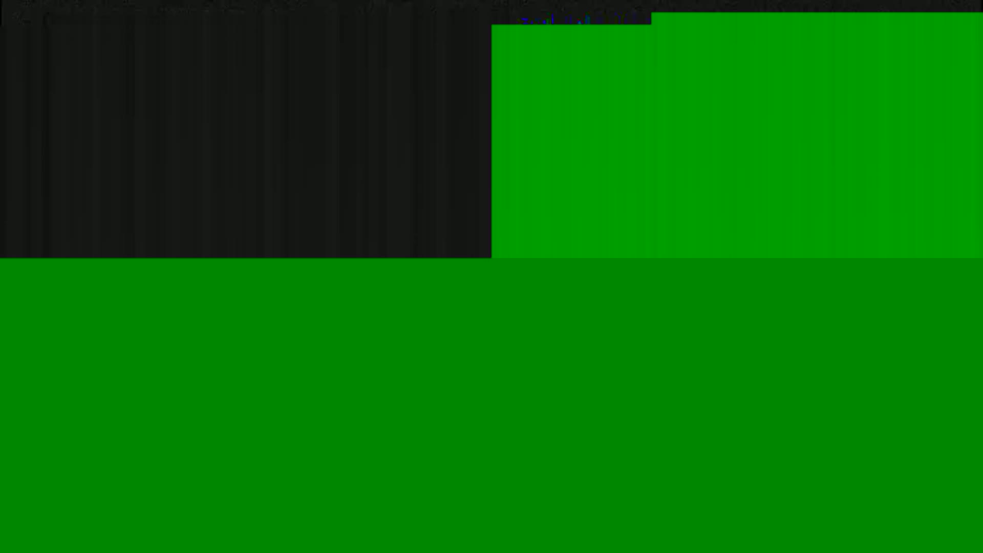 The image shows a dark-colored top section and a predominantly green bottom section.