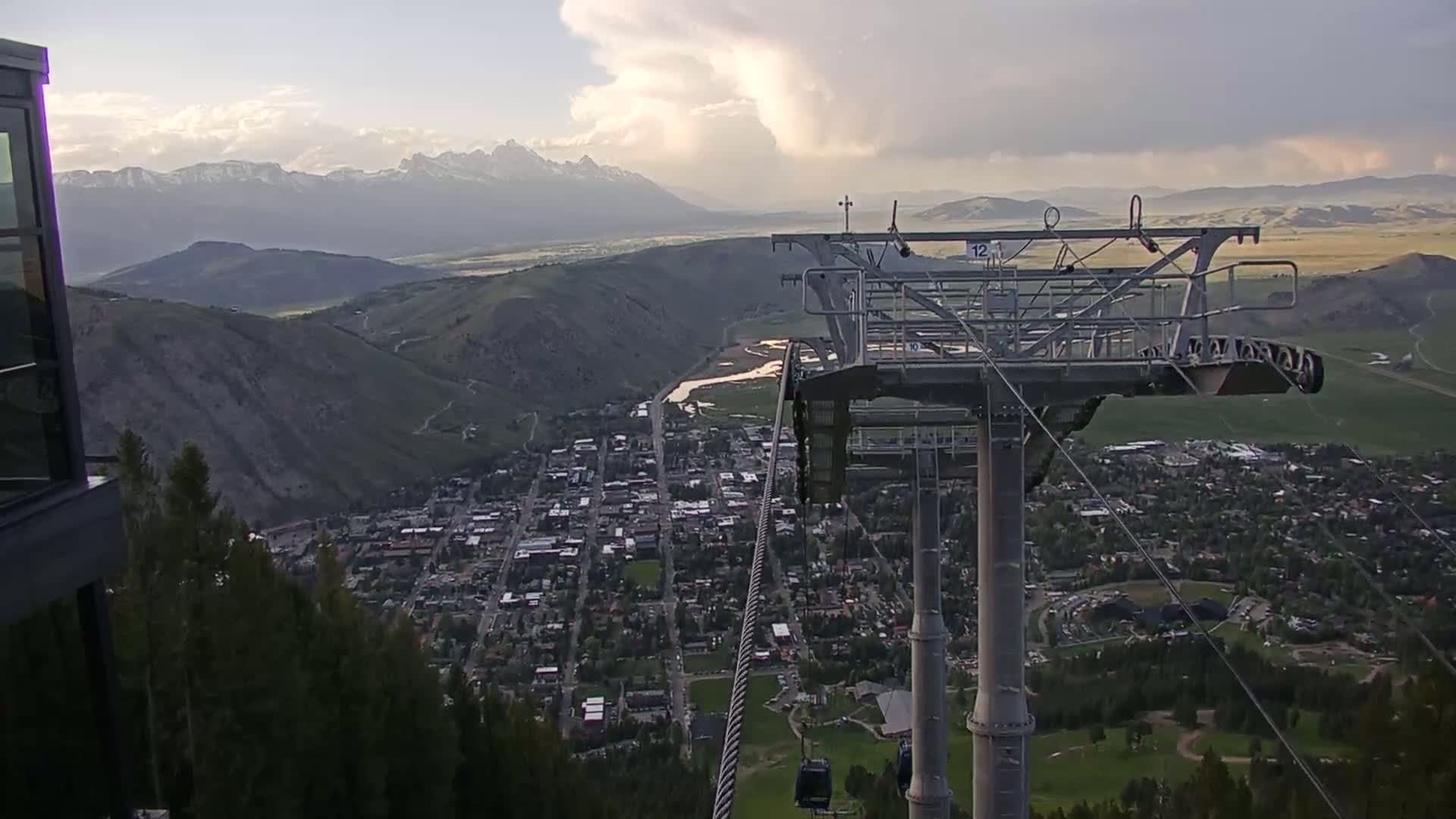 Jackson City Skyline from Snow King  Mountain Live Cam - Jackson, Teton, Wyoming, USA