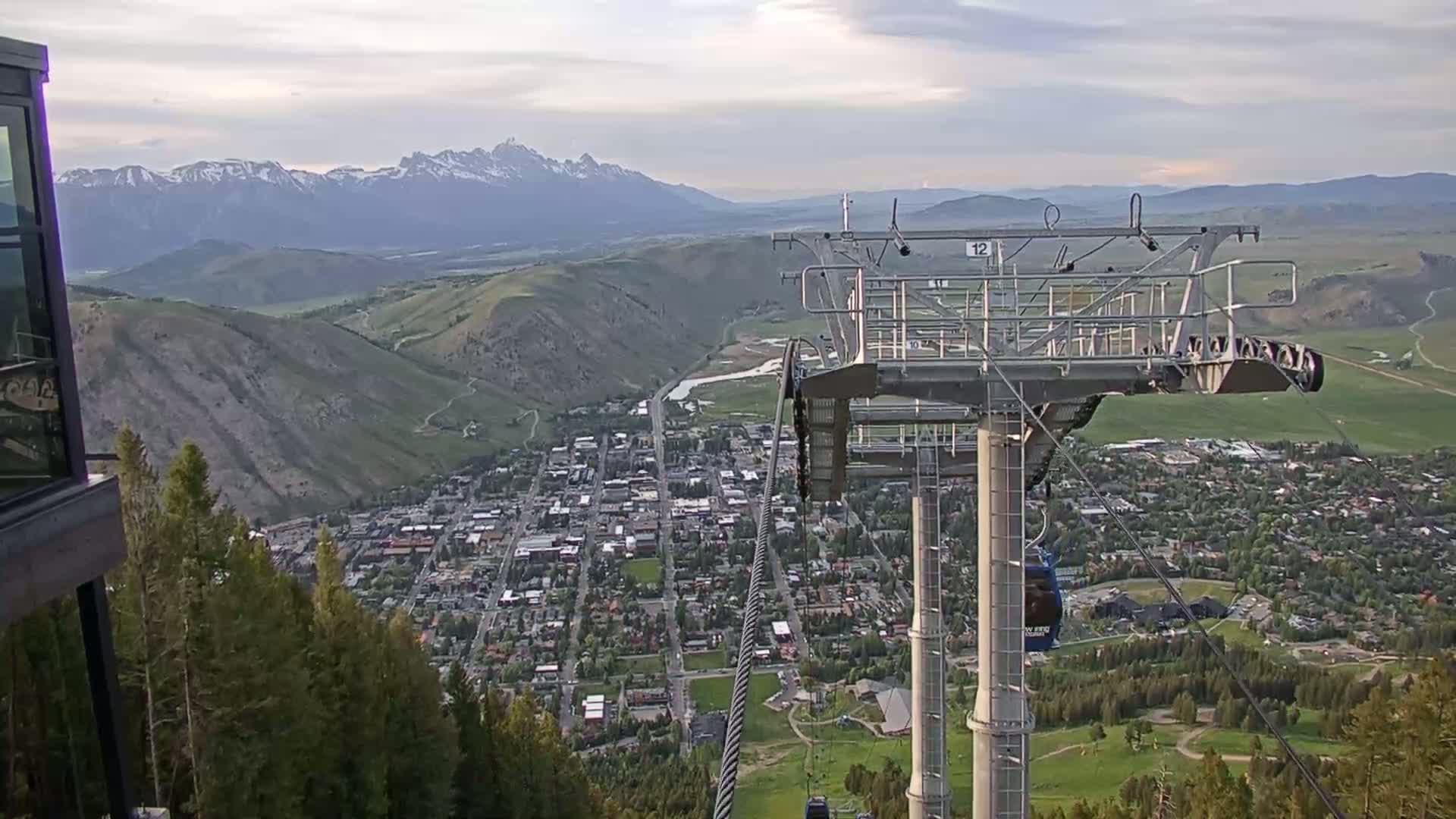 Jackson City Skyline from Snow King  Mountain Live Cam - Jackson, Teton, Wyoming, USA