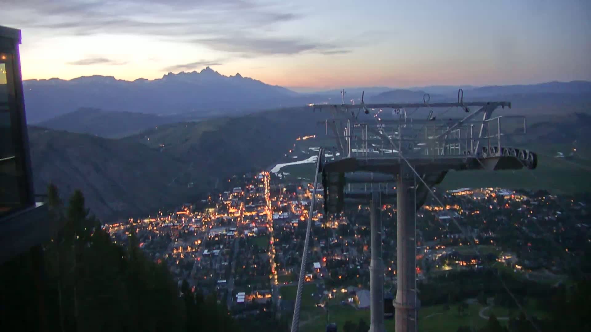 Jackson City Skyline from Snow King  Mountain Live Cam - Jackson, Teton, Wyoming, USA