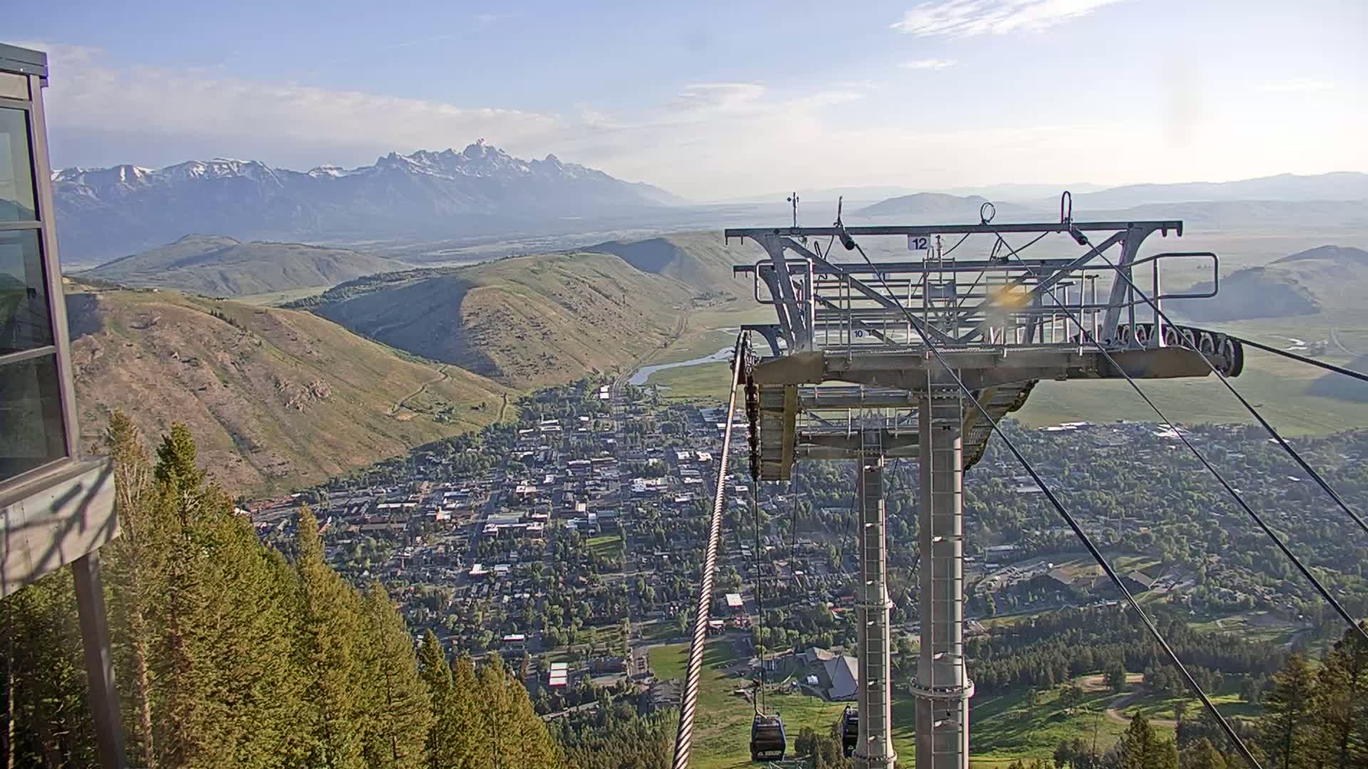 Jackson City Skyline from Snow King  Mountain Live Cam - Jackson, Teton, Wyoming, USA