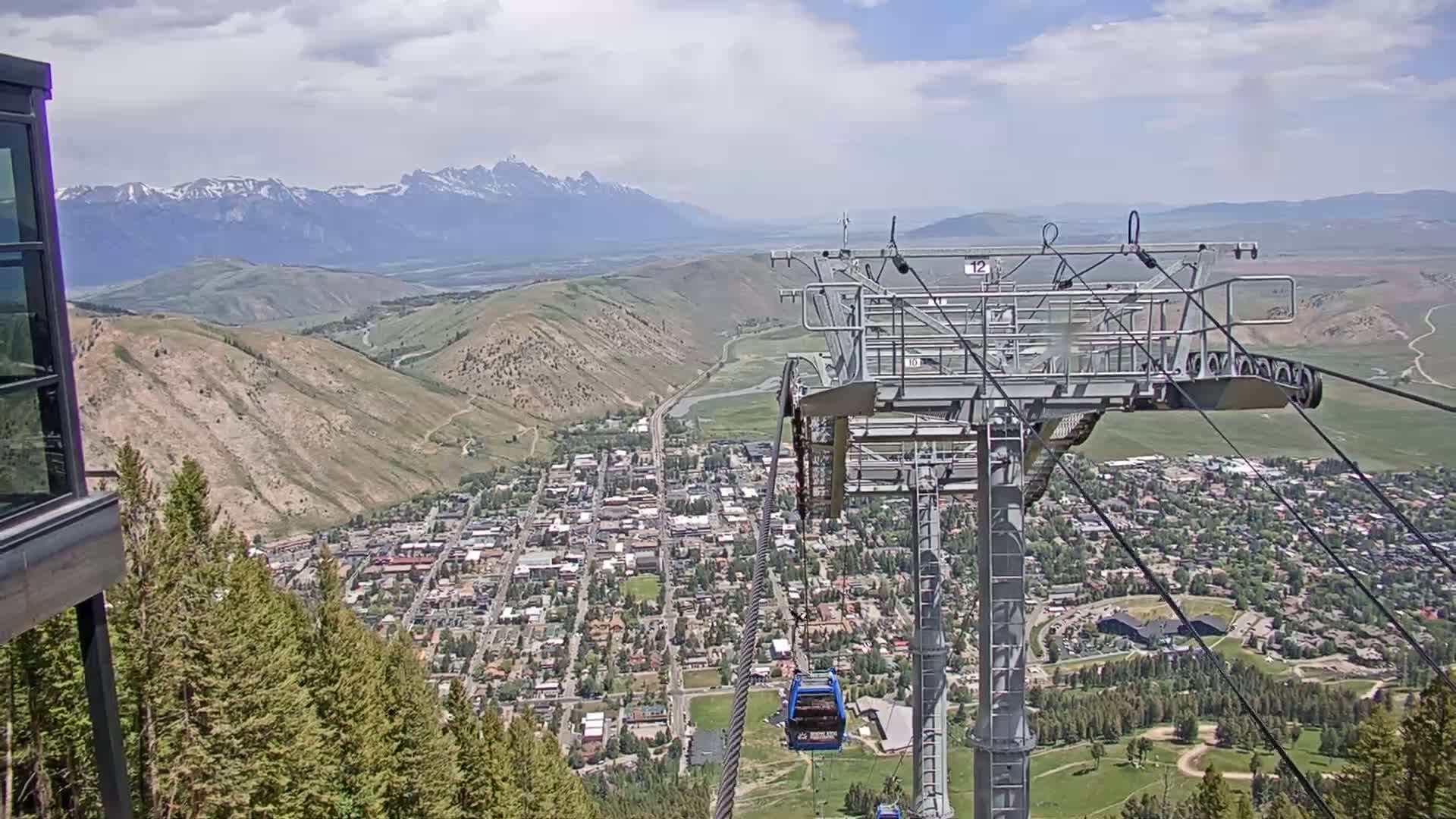Jackson City Skyline from Snow King  Mountain Live Cam - Jackson, Teton, Wyoming, USA