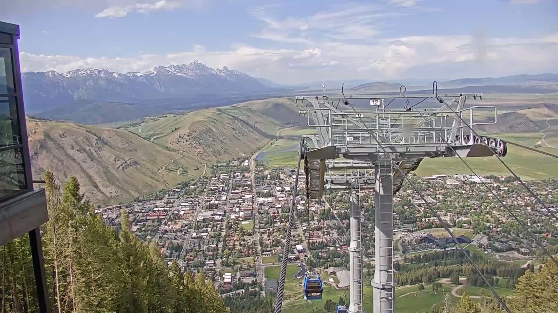 Jackson City Skyline from Snow King  Mountain Live Cam - Jackson, Teton, Wyoming, USA