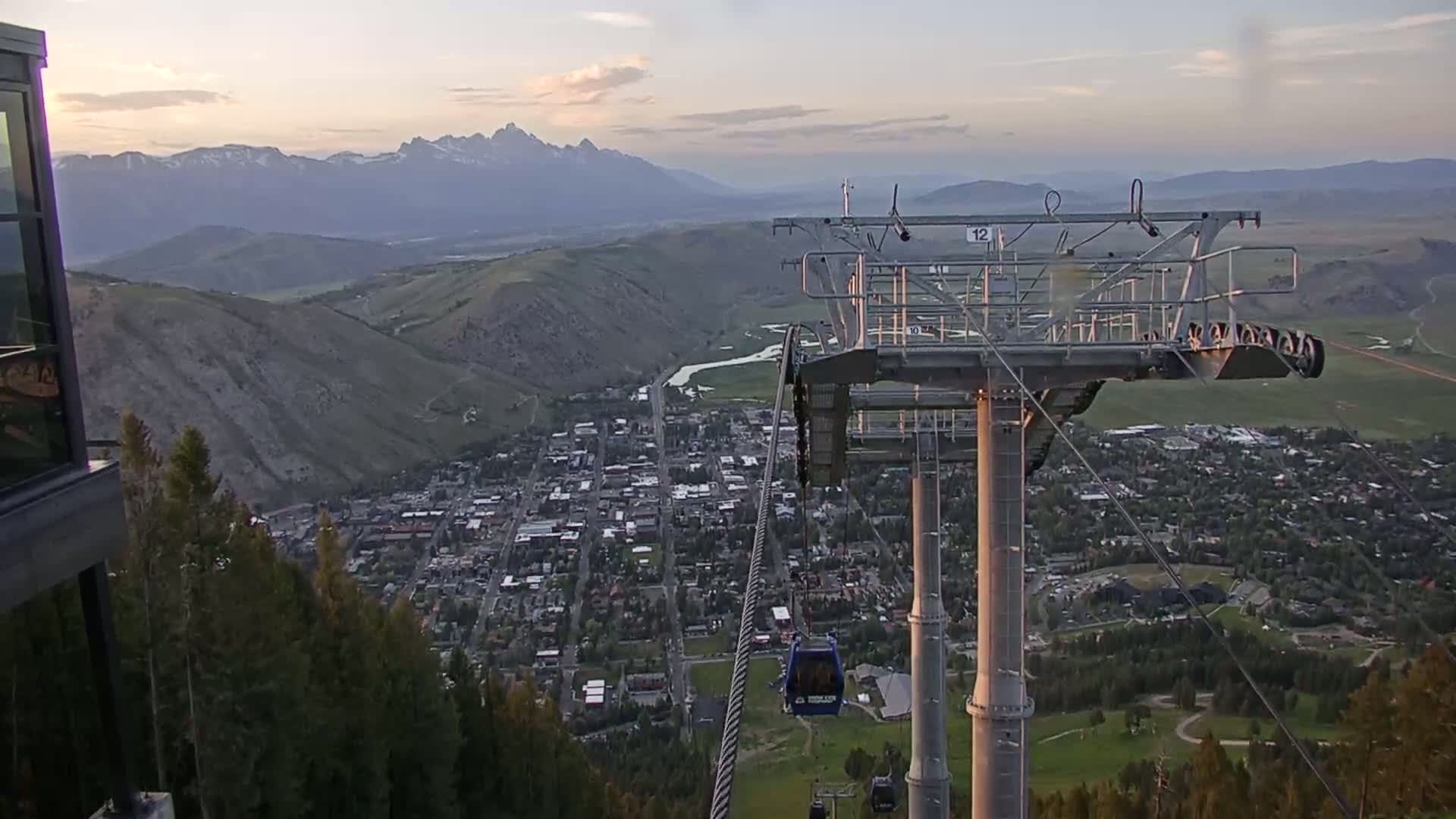 Jackson City Skyline from Snow King  Mountain Live Cam - Jackson, Teton, Wyoming, USA