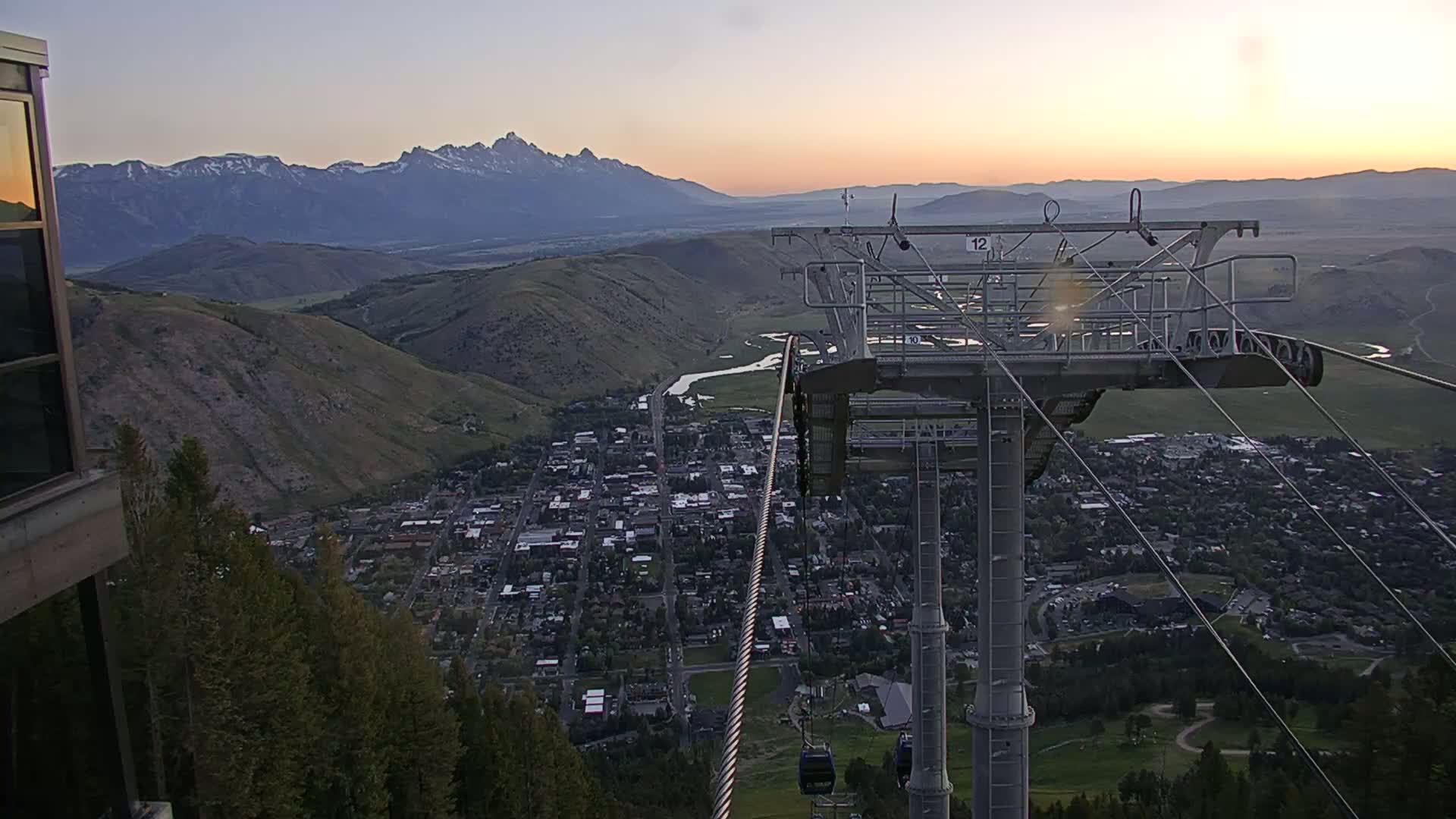 Jackson City Skyline from Snow King  Mountain Live Cam - Jackson, Teton, Wyoming, USA