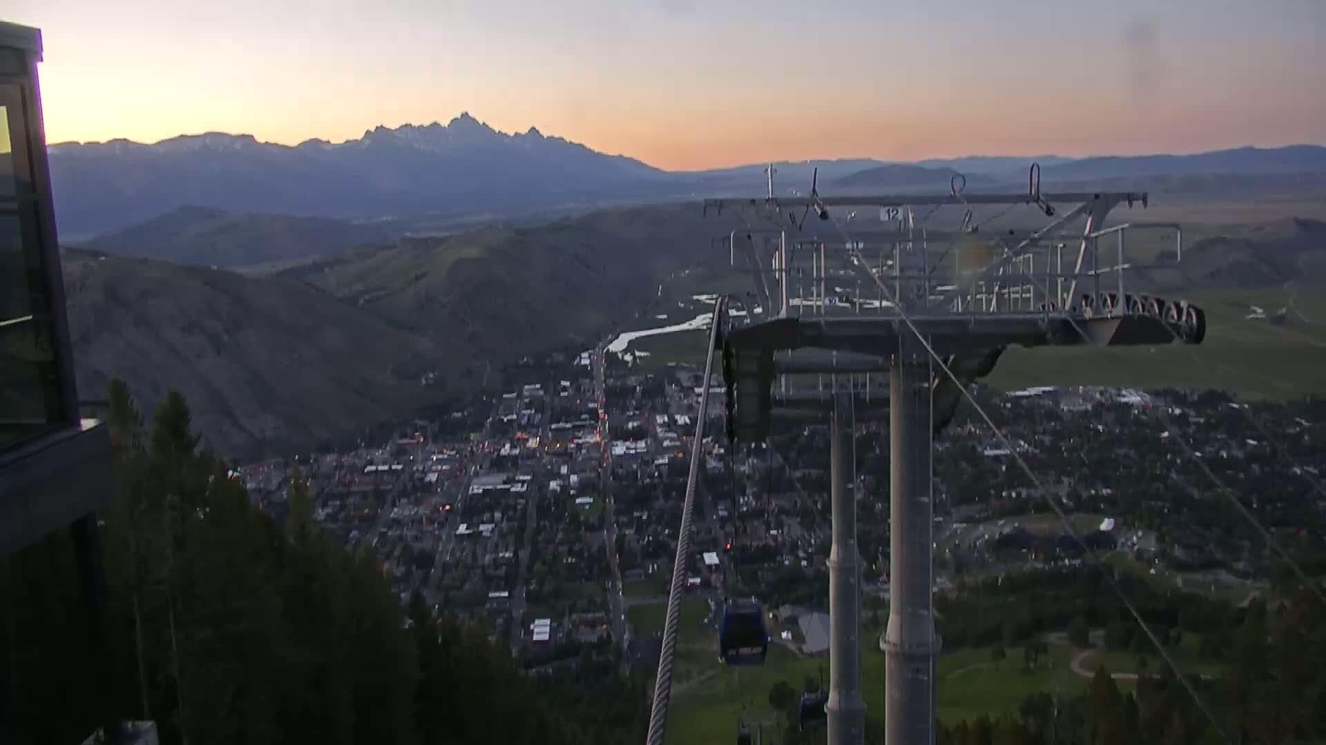 Jackson City Skyline from Snow King  Mountain Live Cam - Jackson, Teton, Wyoming, USA
