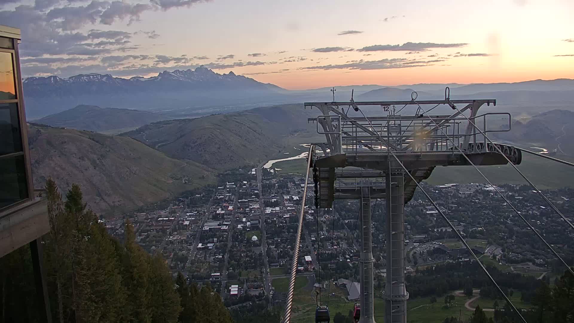 Jackson City Skyline from Snow King  Mountain Live Cam - Jackson, Teton, Wyoming, USA