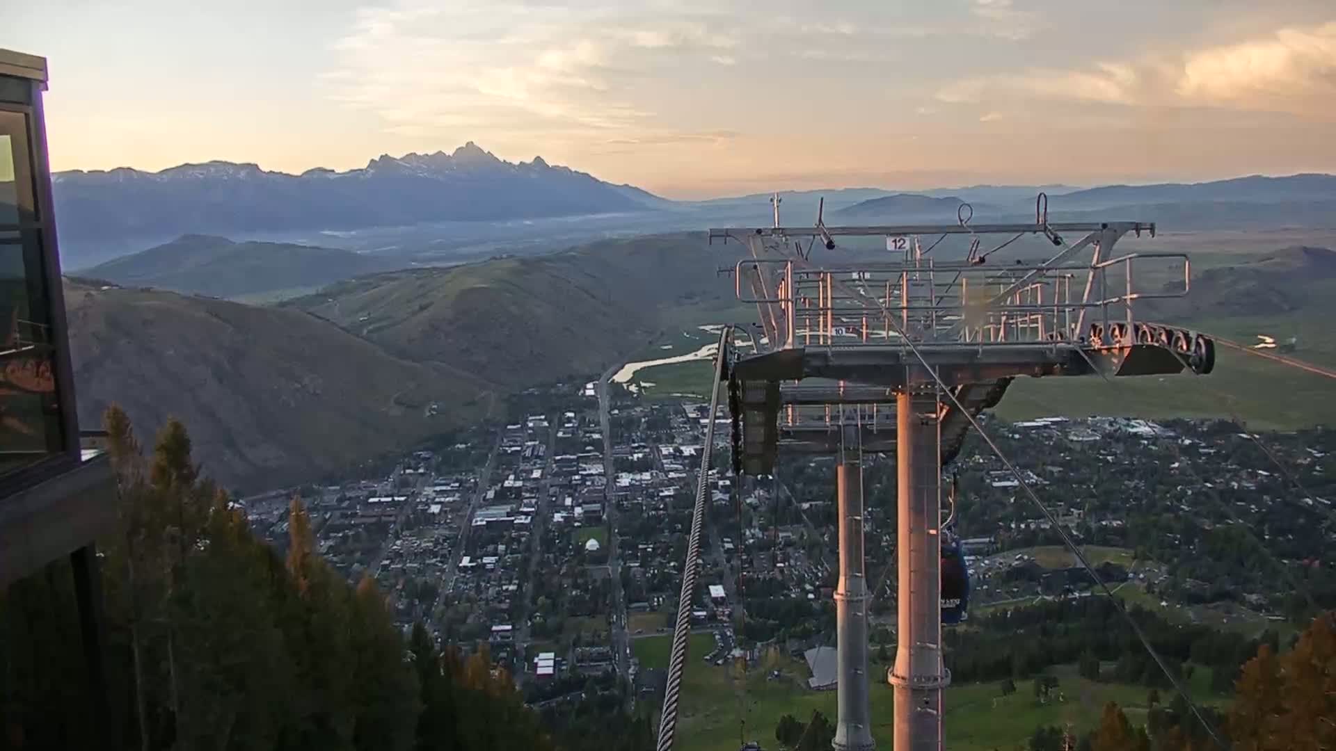 Jackson City Skyline from Snow King  Mountain Live Cam - Jackson, Teton, Wyoming, USA
