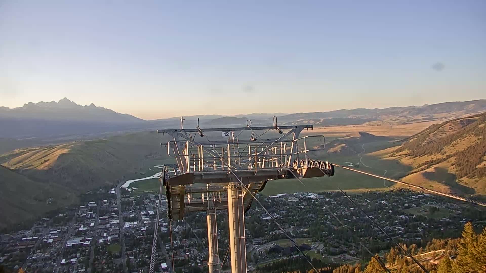 Jackson City Skyline from Snow King  Mountain Live Cam - Jackson, Teton, Wyoming, USA