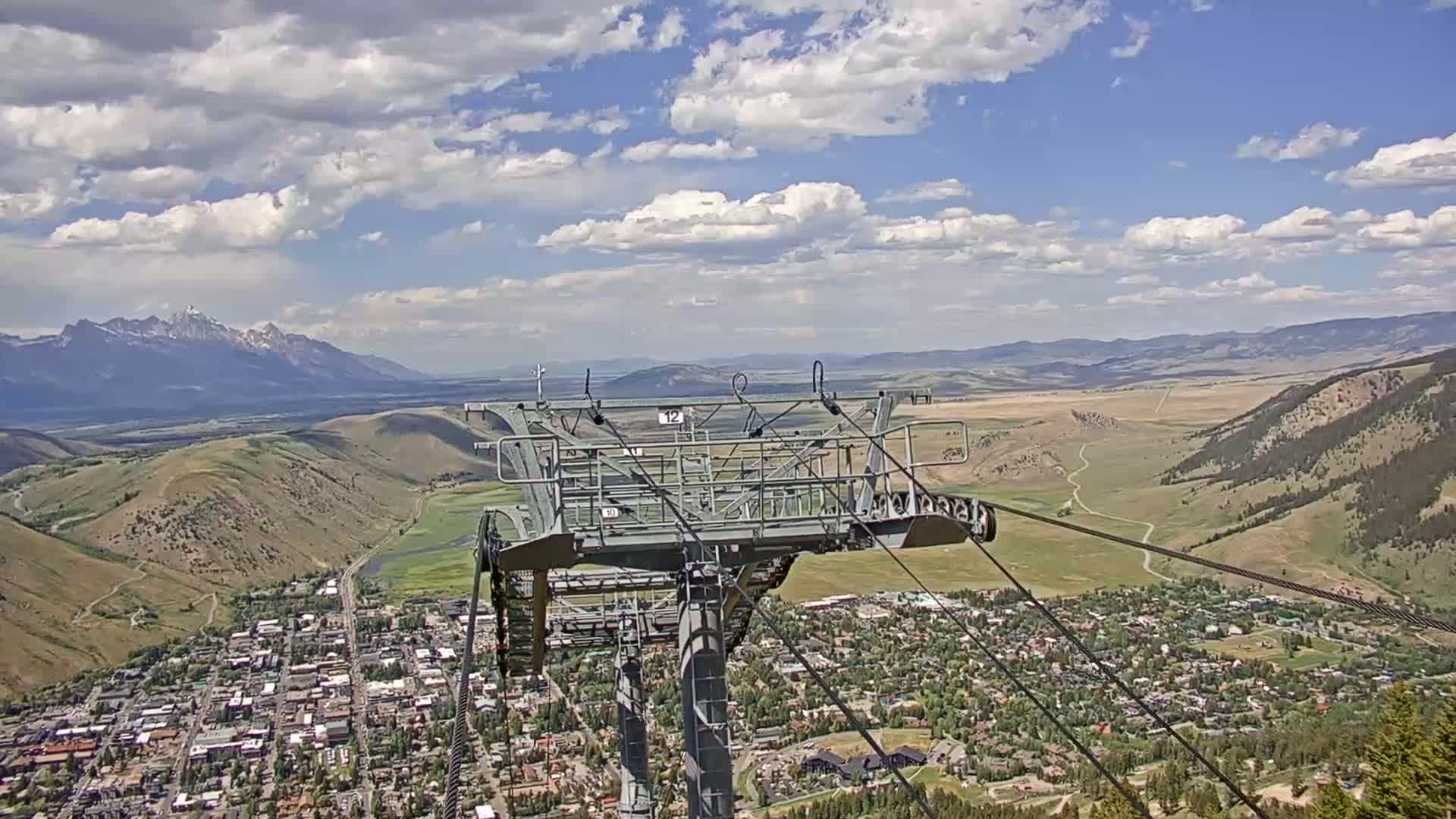 Jackson City Skyline from Snow King  Mountain Live Cam - Jackson, Teton, Wyoming, USA