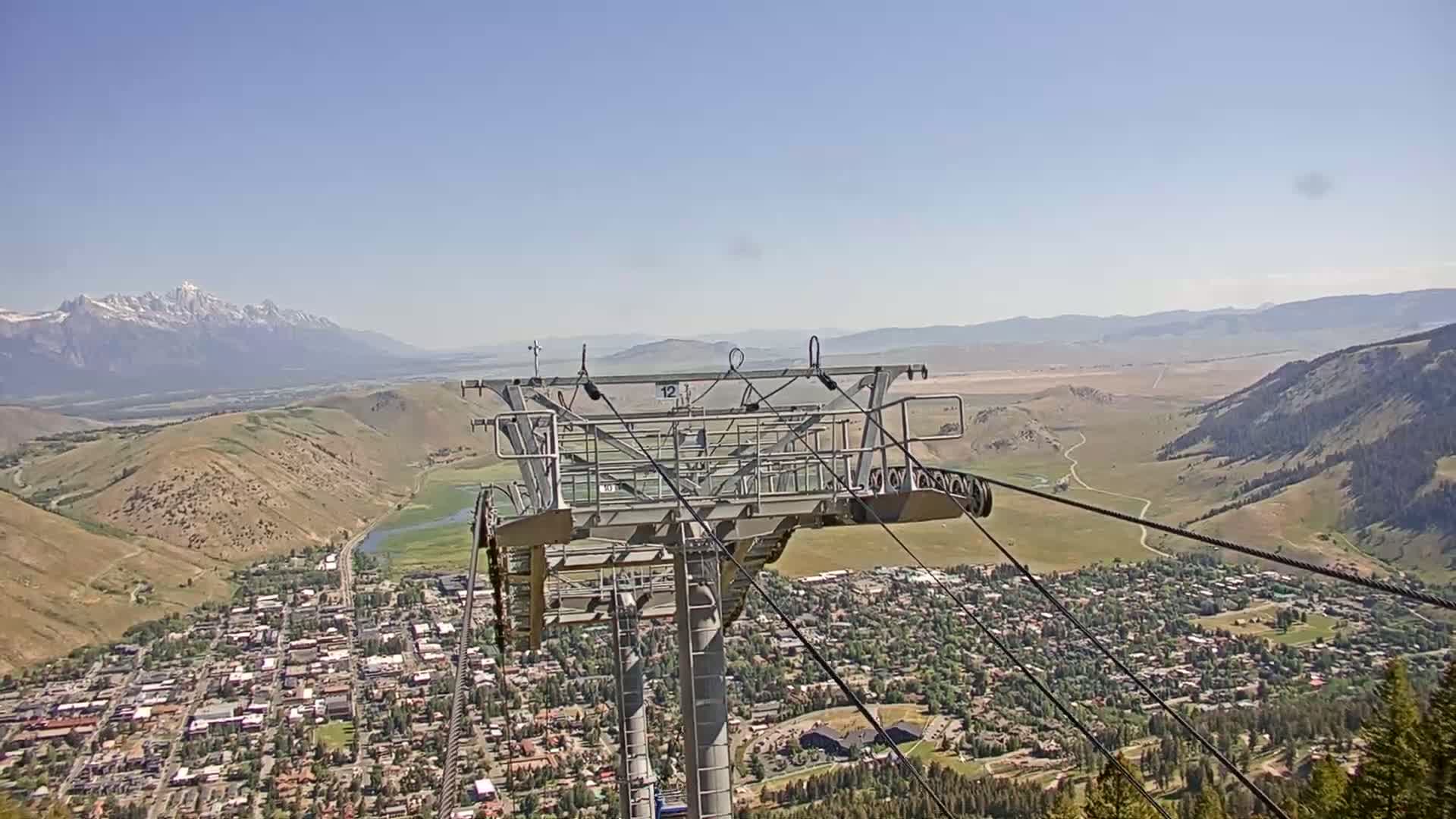 Jackson City Skyline from Snow King  Mountain Live Cam - Jackson, Teton, Wyoming, USA