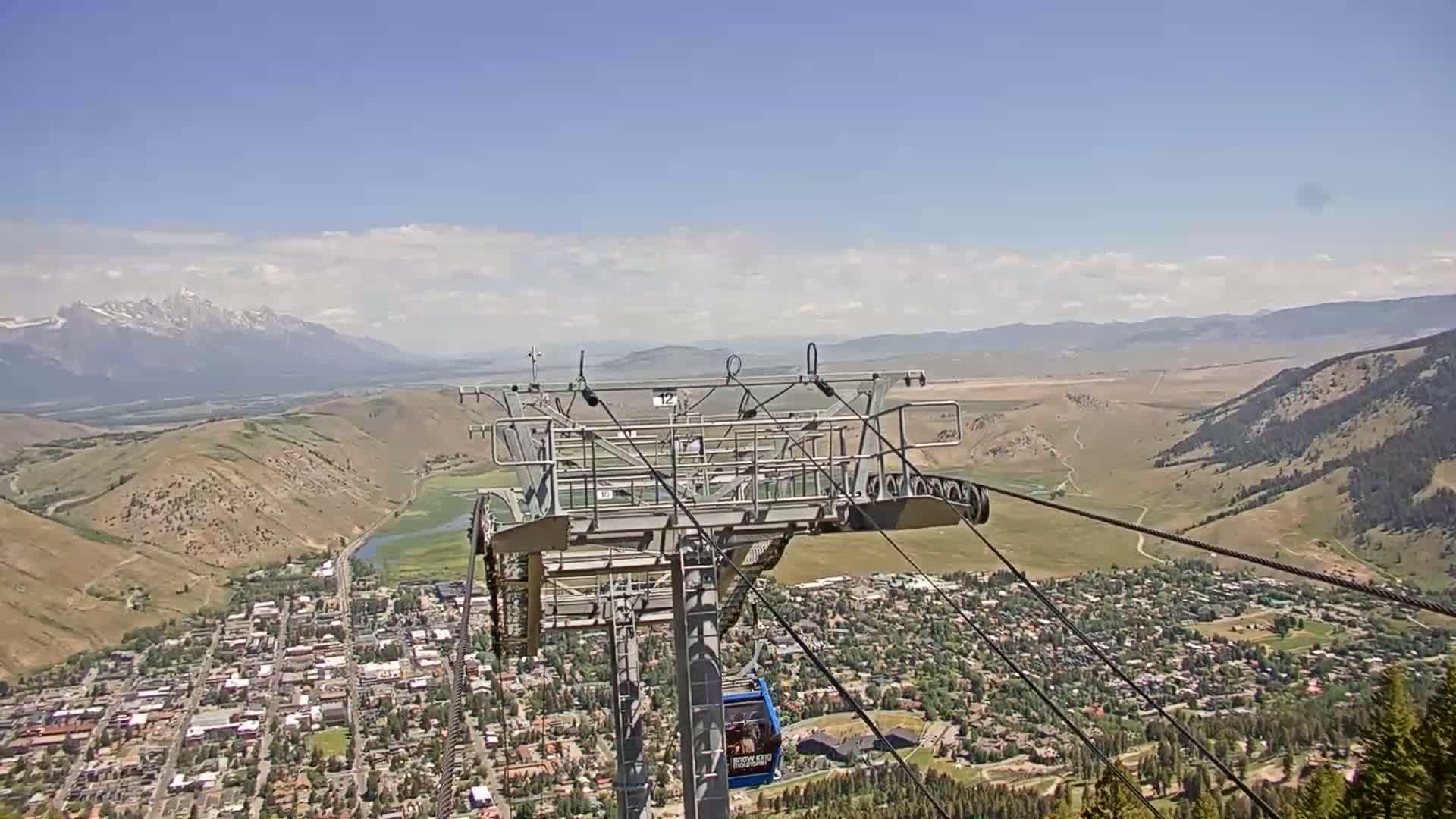 Jackson City Skyline from Snow King  Mountain Live Cam - Jackson, Teton, Wyoming, USA