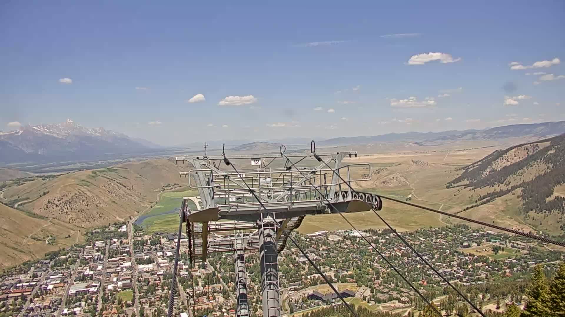 Jackson City Skyline from Snow King  Mountain Live Cam - Jackson, Teton, Wyoming, USA