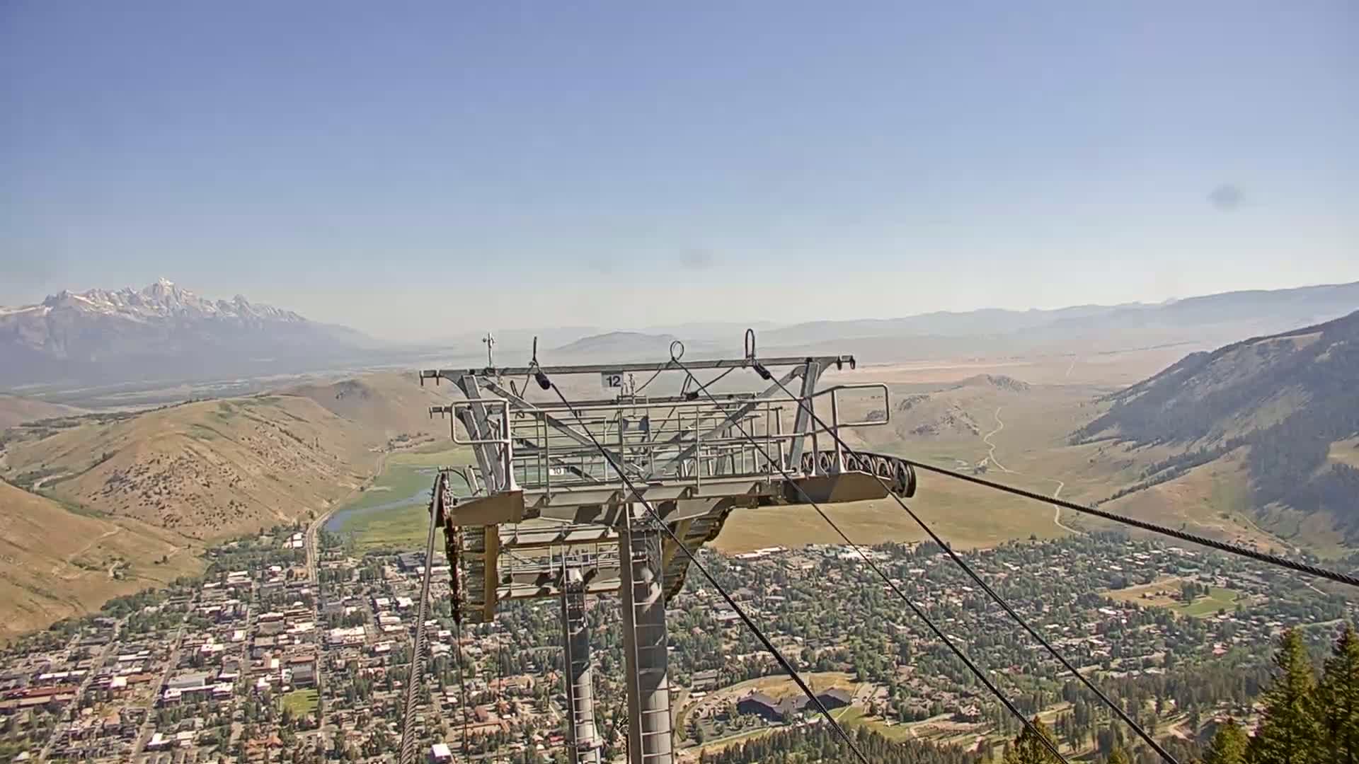 Jackson City Skyline from Snow King  Mountain Live Cam - Jackson, Teton, Wyoming, USA