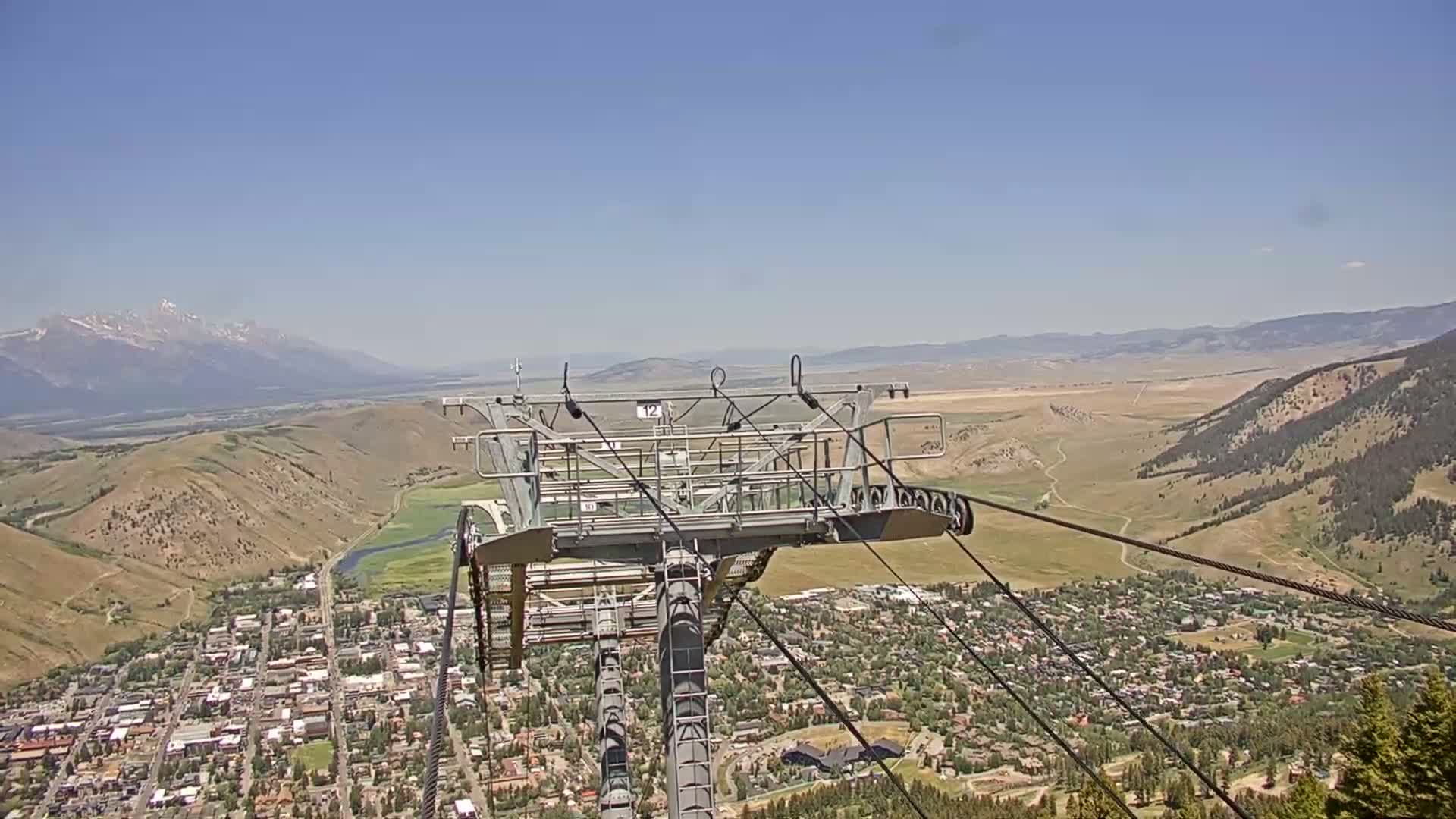 Jackson City Skyline from Snow King  Mountain Live Cam - Jackson, Teton, Wyoming, USA