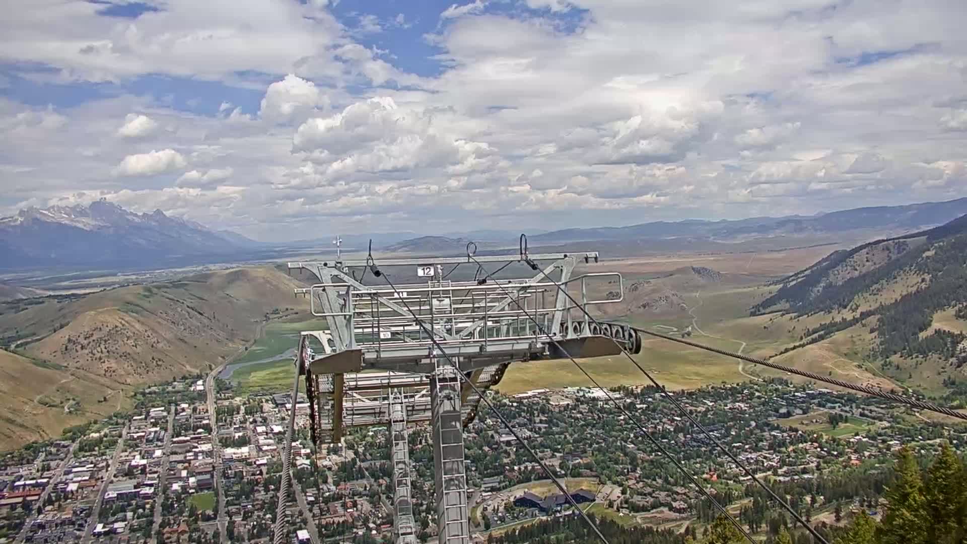 Jackson City Skyline from Snow King  Mountain Live Cam - Jackson, Teton, Wyoming, USA