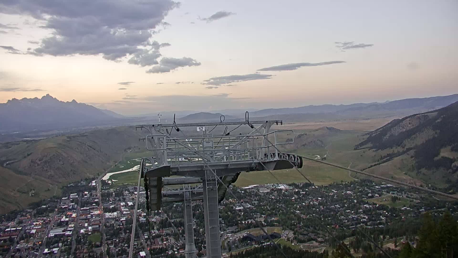 Jackson City Skyline from Snow King  Mountain Live Cam - Jackson, Teton, Wyoming, USA