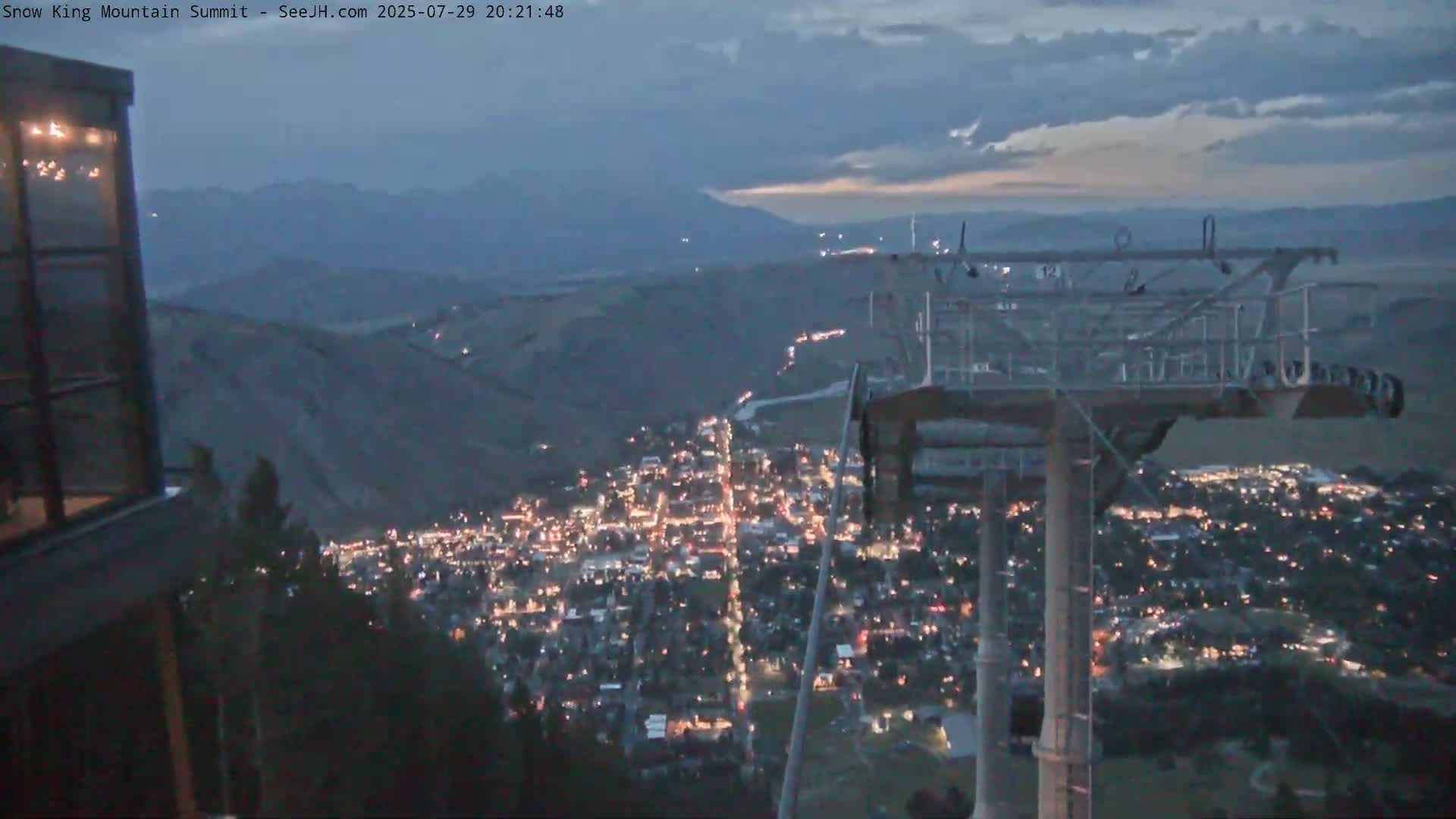 Jackson City Skyline from Snow King  Mountain Live Cam - Jackson, Teton, Wyoming, USA
