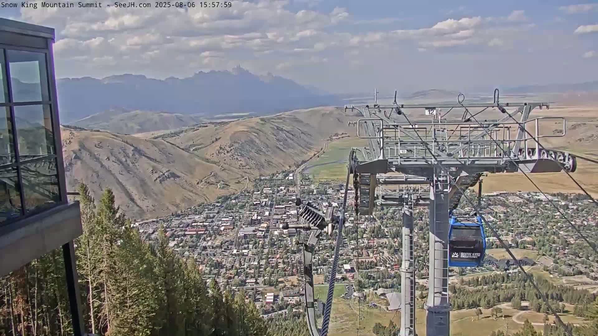 Jackson City Skyline from Snow King  Mountain Live Cam - Jackson, Teton, Wyoming, USA