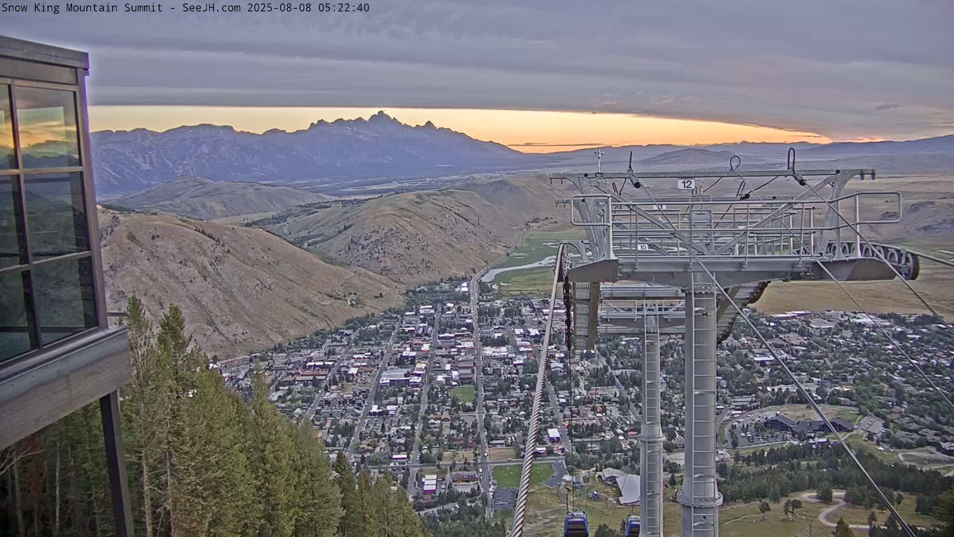 Jackson City Skyline from Snow King  Mountain Live Cam - Jackson, Teton, Wyoming, USA