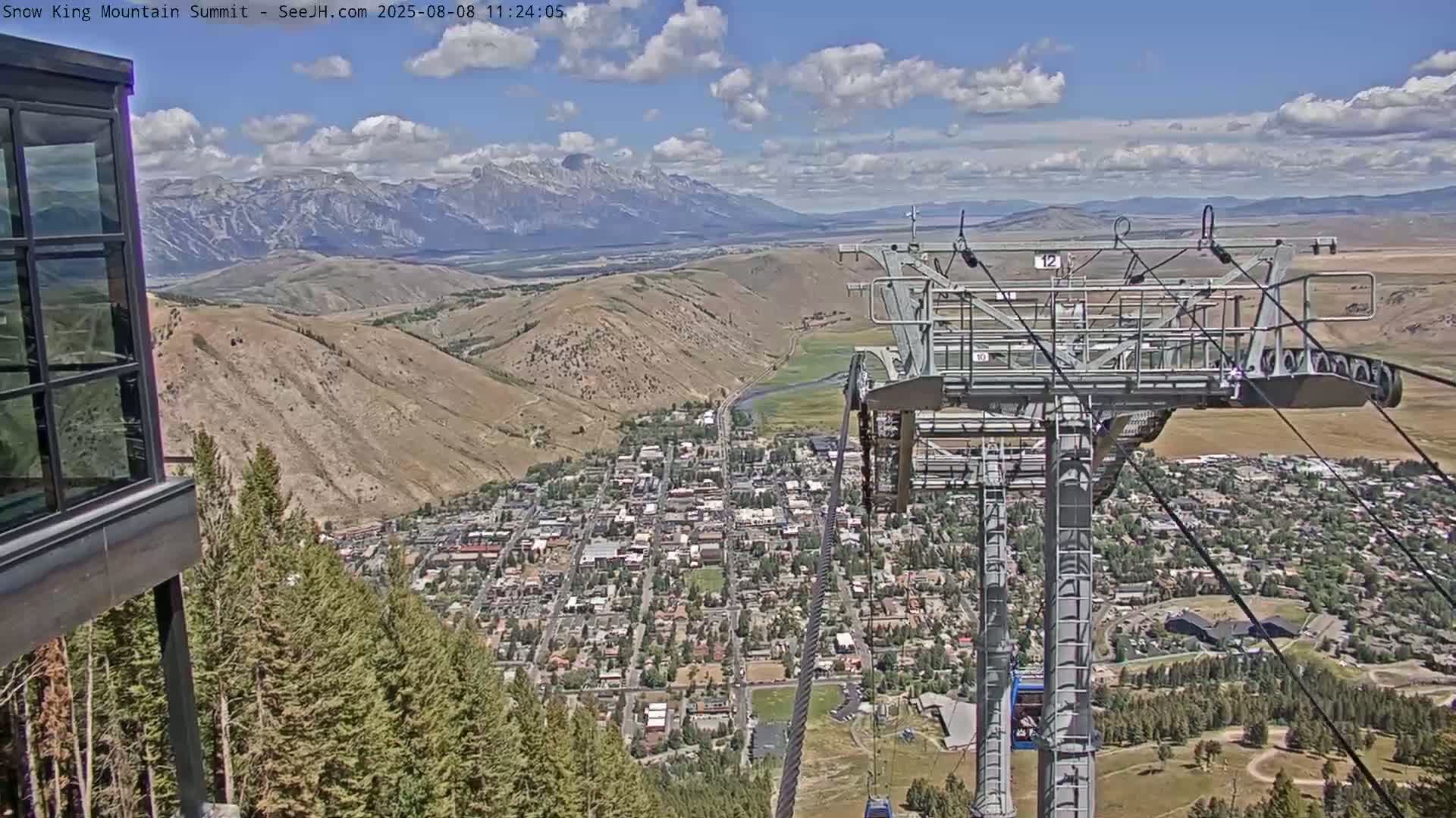 Jackson City Skyline from Snow King  Mountain Live Cam - Jackson, Teton, Wyoming, USA