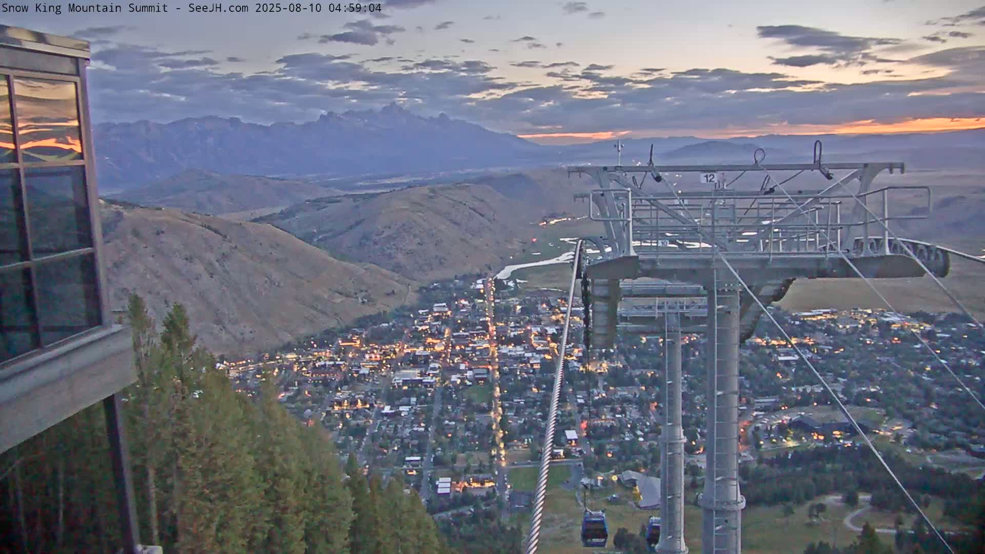 Jackson City Skyline from Snow King  Mountain Live Cam - Jackson, Teton, Wyoming, USA