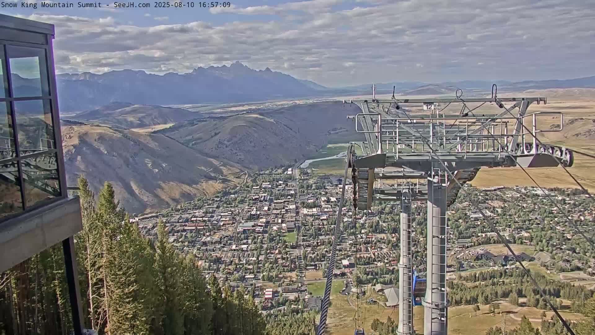 Jackson City Skyline from Snow King  Mountain Live Cam - Jackson, Teton, Wyoming, USA