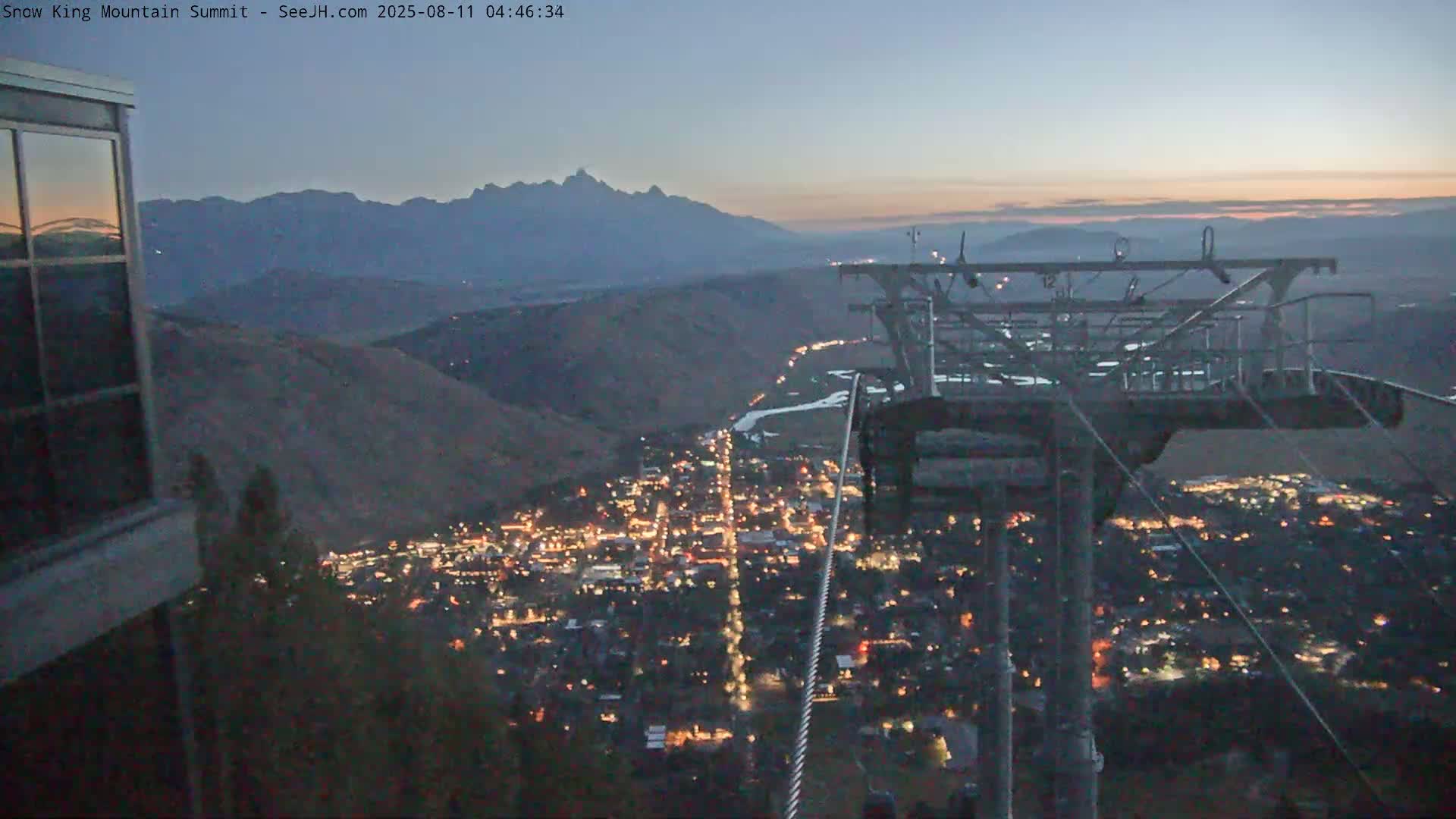 Jackson City Skyline from Snow King  Mountain Live Cam - Jackson, Teton, Wyoming, USA