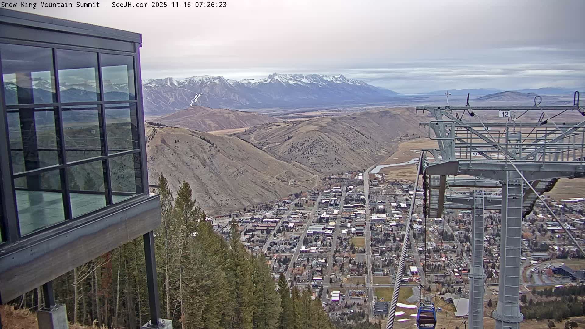 Jackson City Skyline from Snow King  Mountain Live Cam - Jackson, Teton, Wyoming, USA