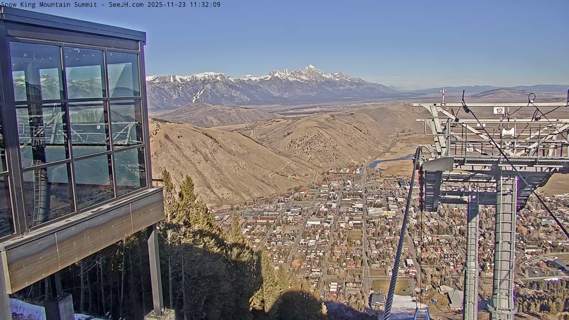 Jackson City Skyline from Snow King  Mountain Live Cam - Jackson, Teton, Wyoming, USA