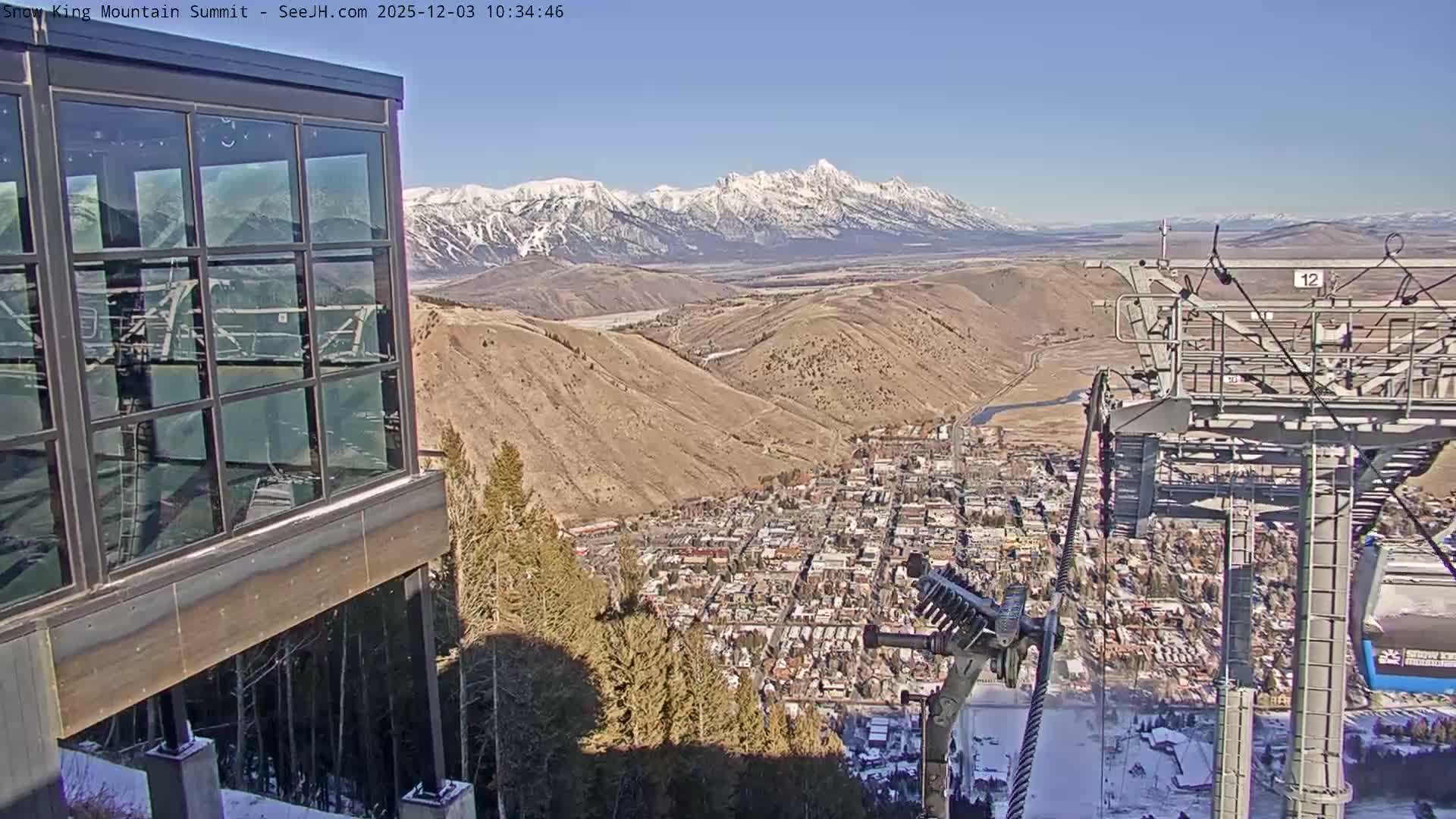 Jackson City Skyline from Snow King  Mountain Live Cam - Jackson, Teton, Wyoming, USA