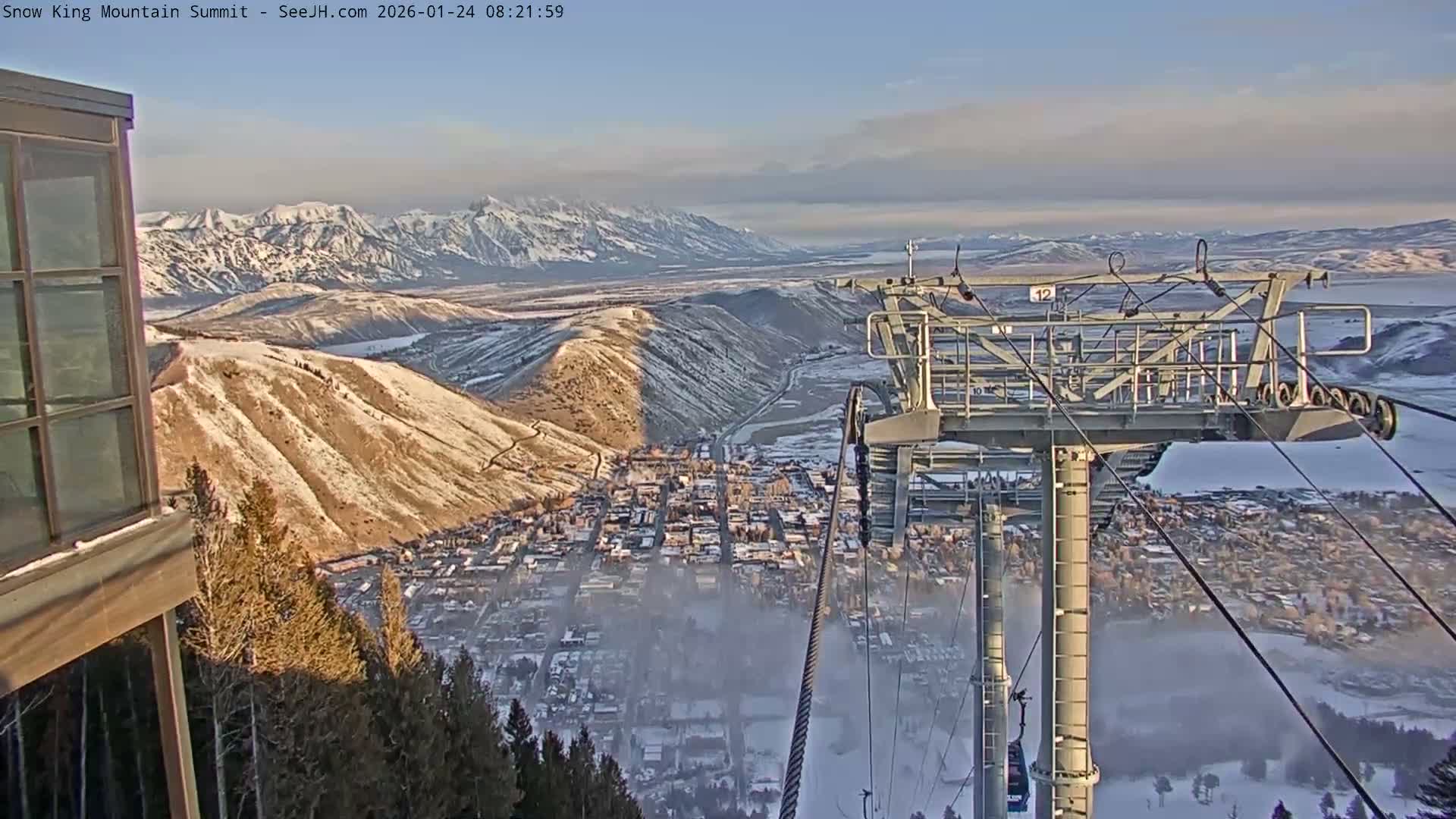 Jackson City Skyline from Snow King  Mountain Live Cam - Jackson, Teton, Wyoming, USA