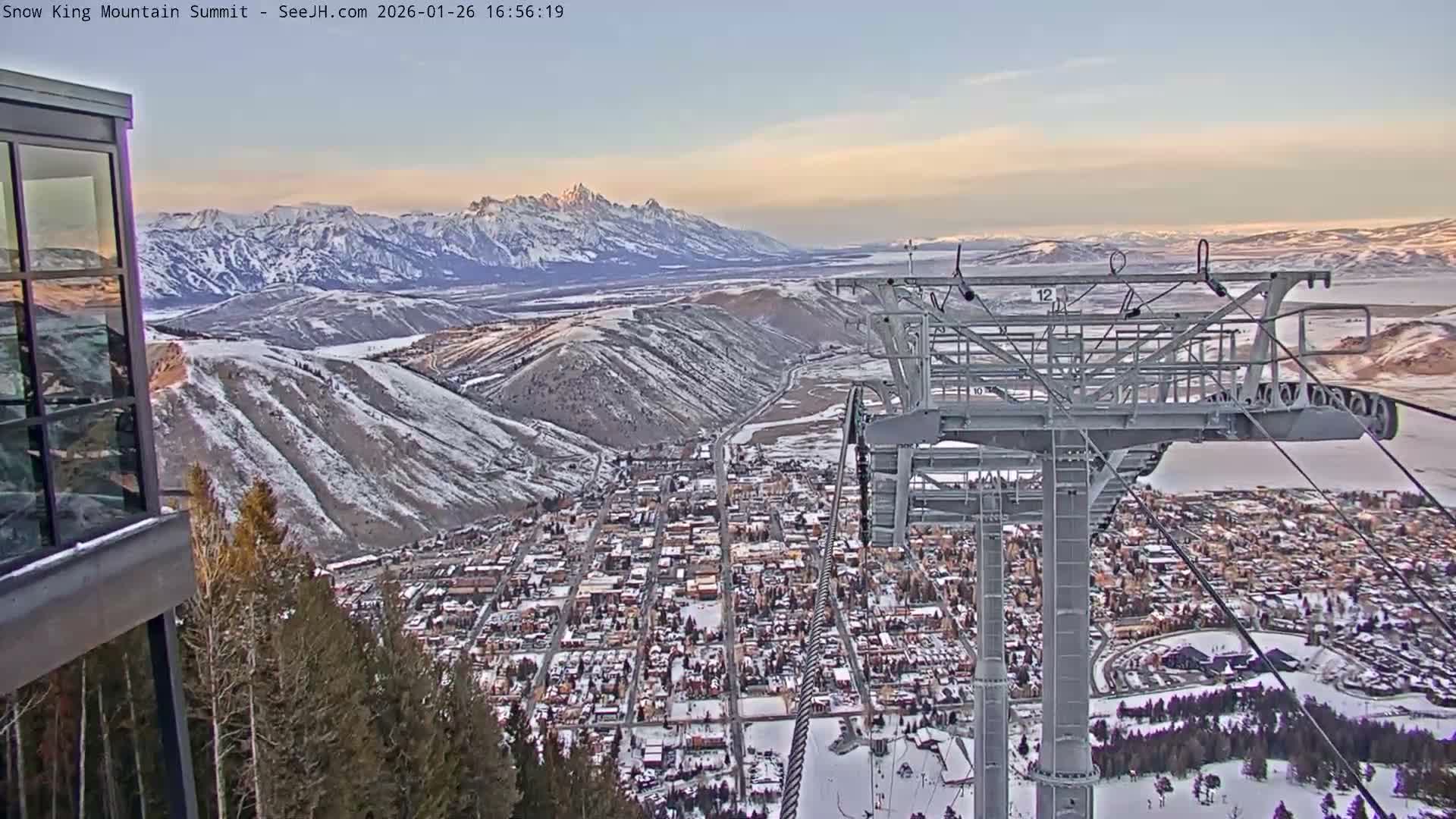 Jackson City Skyline from Snow King  Mountain Live Cam - Jackson, Teton, Wyoming, USA
