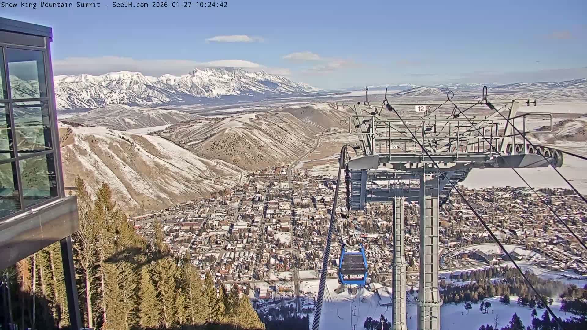 Jackson City Skyline from Snow King  Mountain Live Cam - Jackson, Teton, Wyoming, USA
