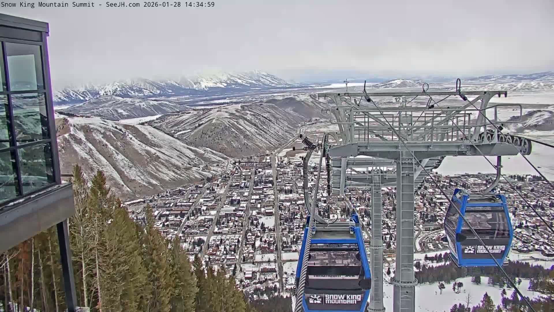 Jackson City Skyline from Snow King  Mountain Live Cam - Jackson, Teton, Wyoming, USA