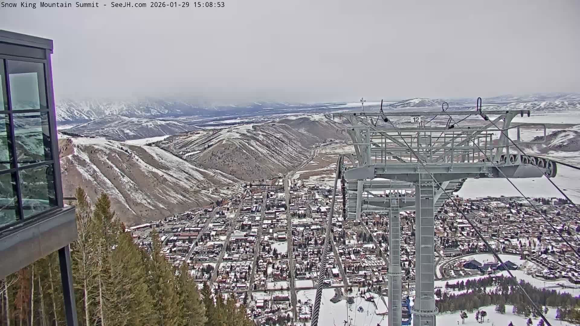 Jackson City Skyline from Snow King  Mountain Live Cam - Jackson, Teton, Wyoming, USA