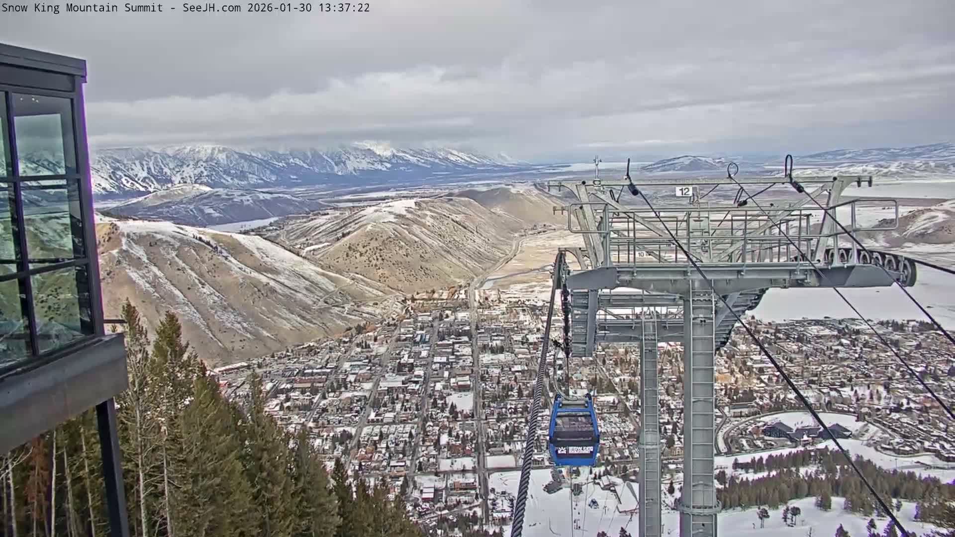 Jackson City Skyline from Snow King  Mountain Live Cam - Jackson, Teton, Wyoming, USA