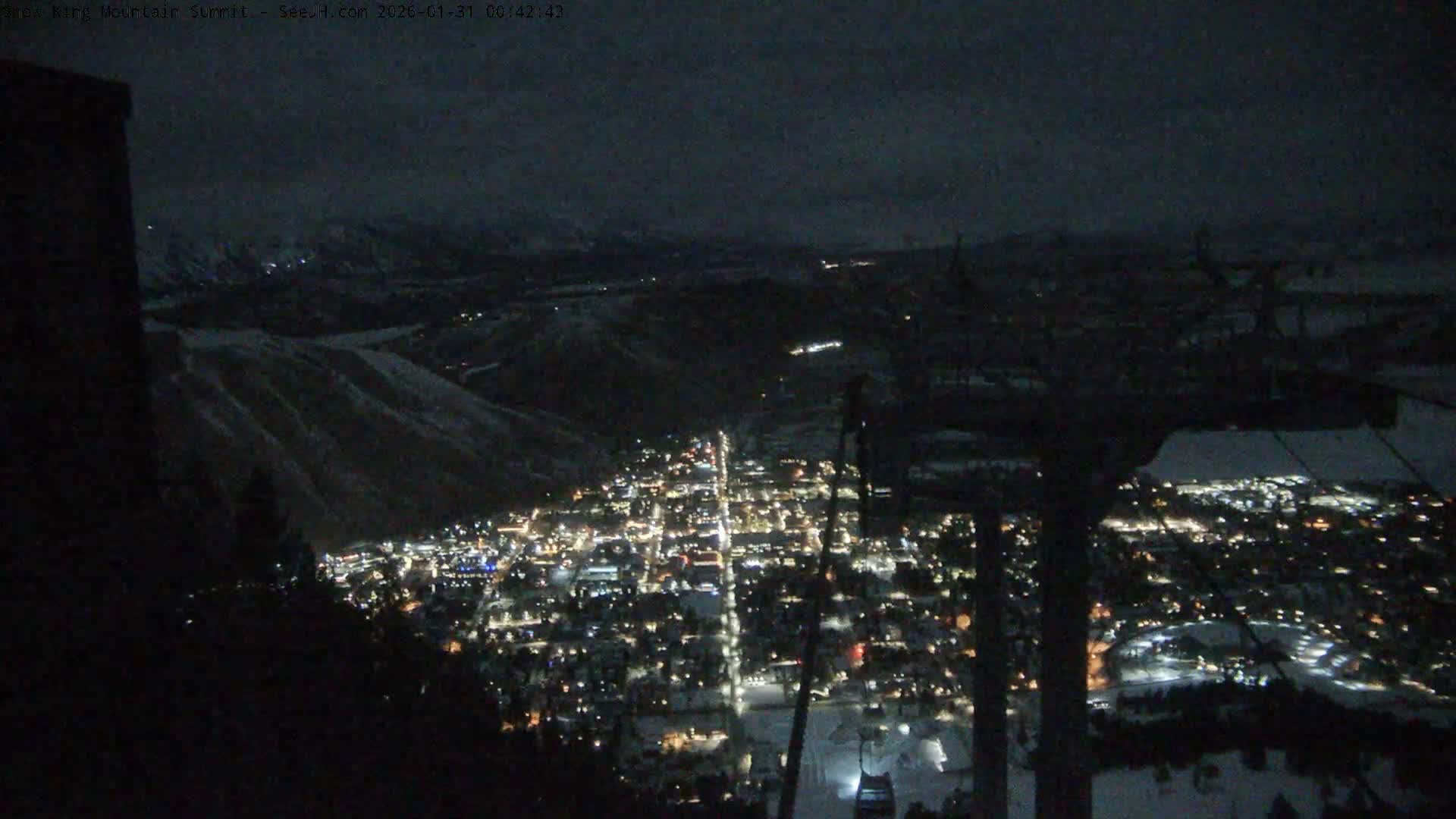 Jackson City Skyline from Snow King  Mountain Live Cam - Jackson, Teton, Wyoming, USA