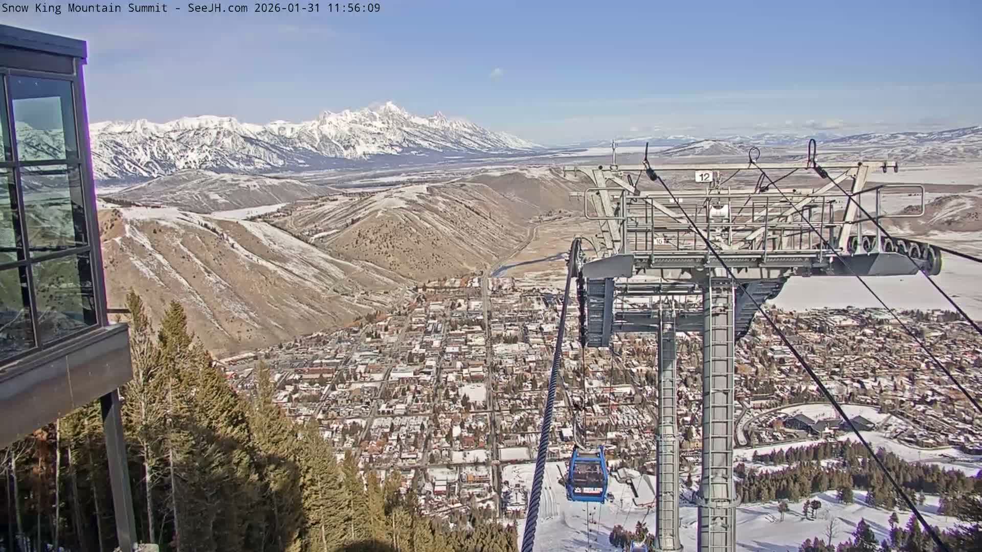 Jackson City Skyline from Snow King  Mountain Live Cam - Jackson, Teton, Wyoming, USA
